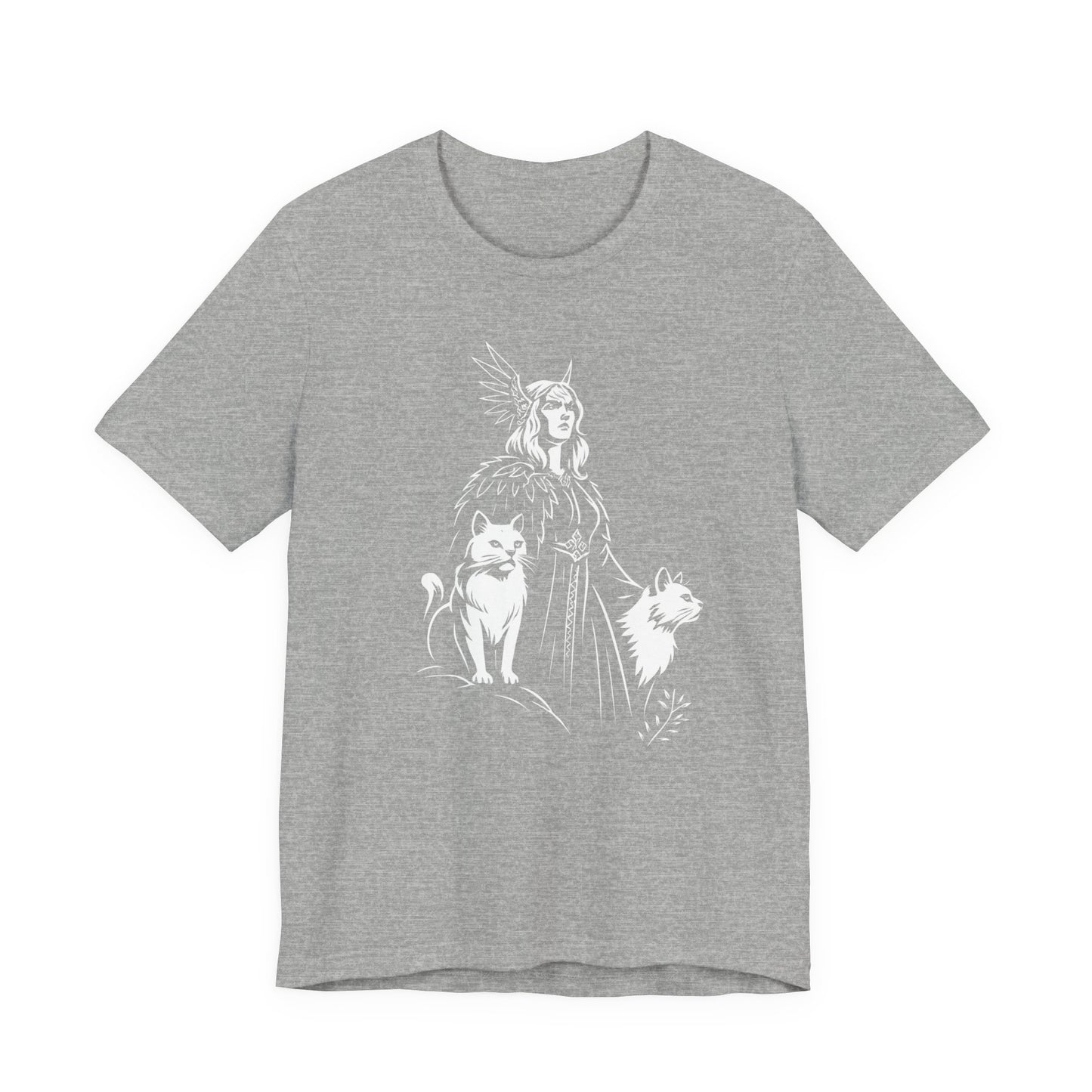 Freyja Viking Goddess T-Shirt, This captivating viking tee encapsulates the essence of Freya—the viking goddess renowned for her formidable power and grace.