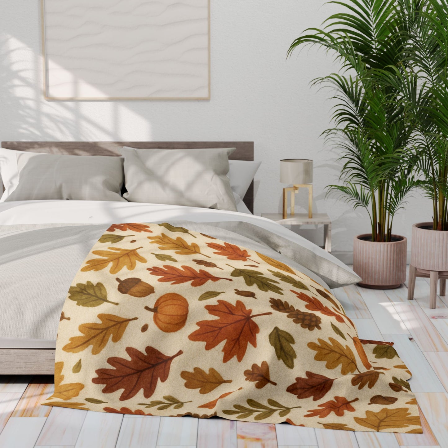 Cozy Autumnal Leaves Blanket, Transform your space into a haven of autumnal charm with this exquisite autumn blanket.