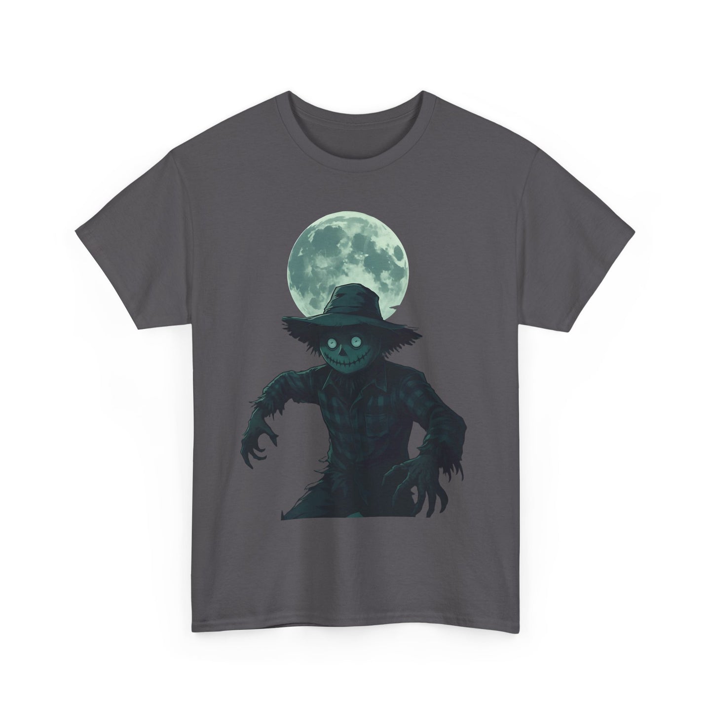 Halloween Scarecrow T-Shirt, This scarecrow shirt captures the essence of the season, transforming the traditional harvest icon into a pumpkin scarecrow that’s both captivating and chilling.Halloween