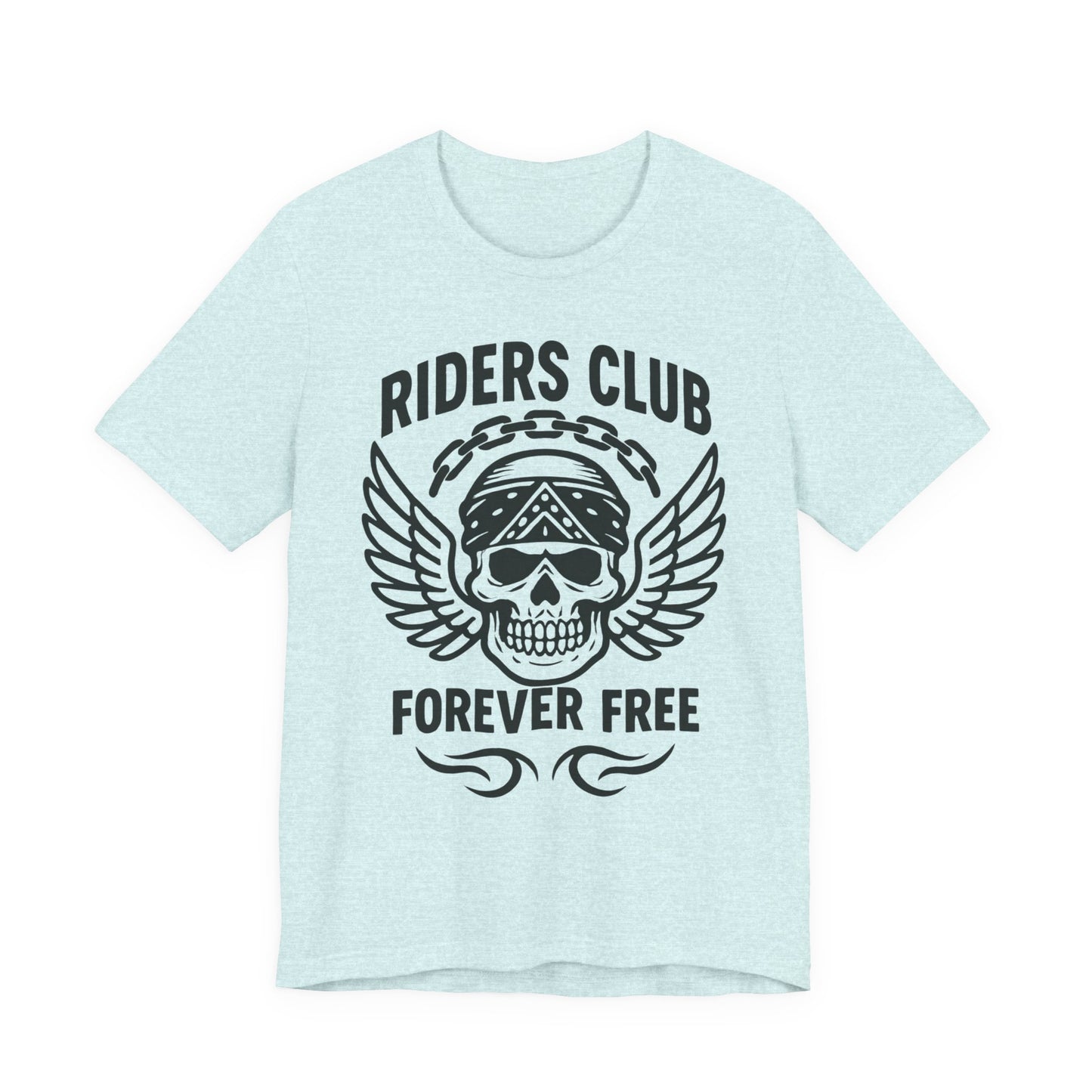 Forever Free Skull Biker Shirt, a declaration of independence for every motorcycle rider. Boasting a striking skull graphic, this motorcycle shirt embodies the fierce spirit of the open road.