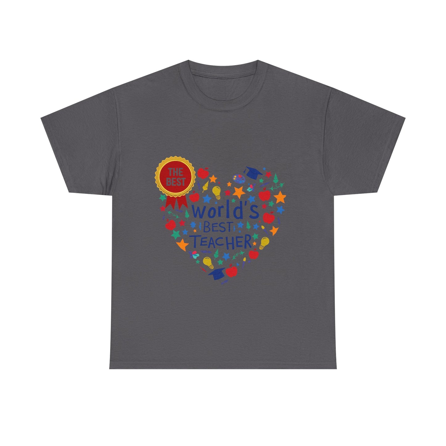 World's Best Teacher Cotton Tee - Designed to celebrate educators, this tee radiates warmth and positivity, making it a perfect gift for Teacher Appreciation Week.