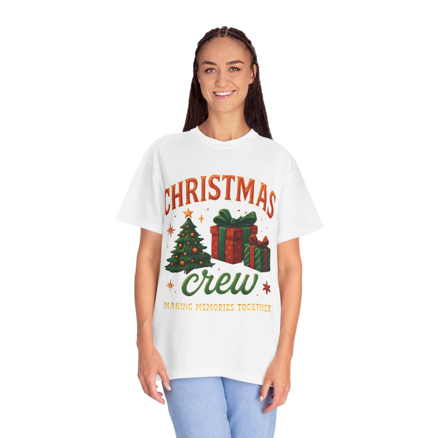 Comfort Colors Christmas Crew T-shirt, Step into the magic of Christmas 2025 with the Comfort Colours Christmas Crew Tee.