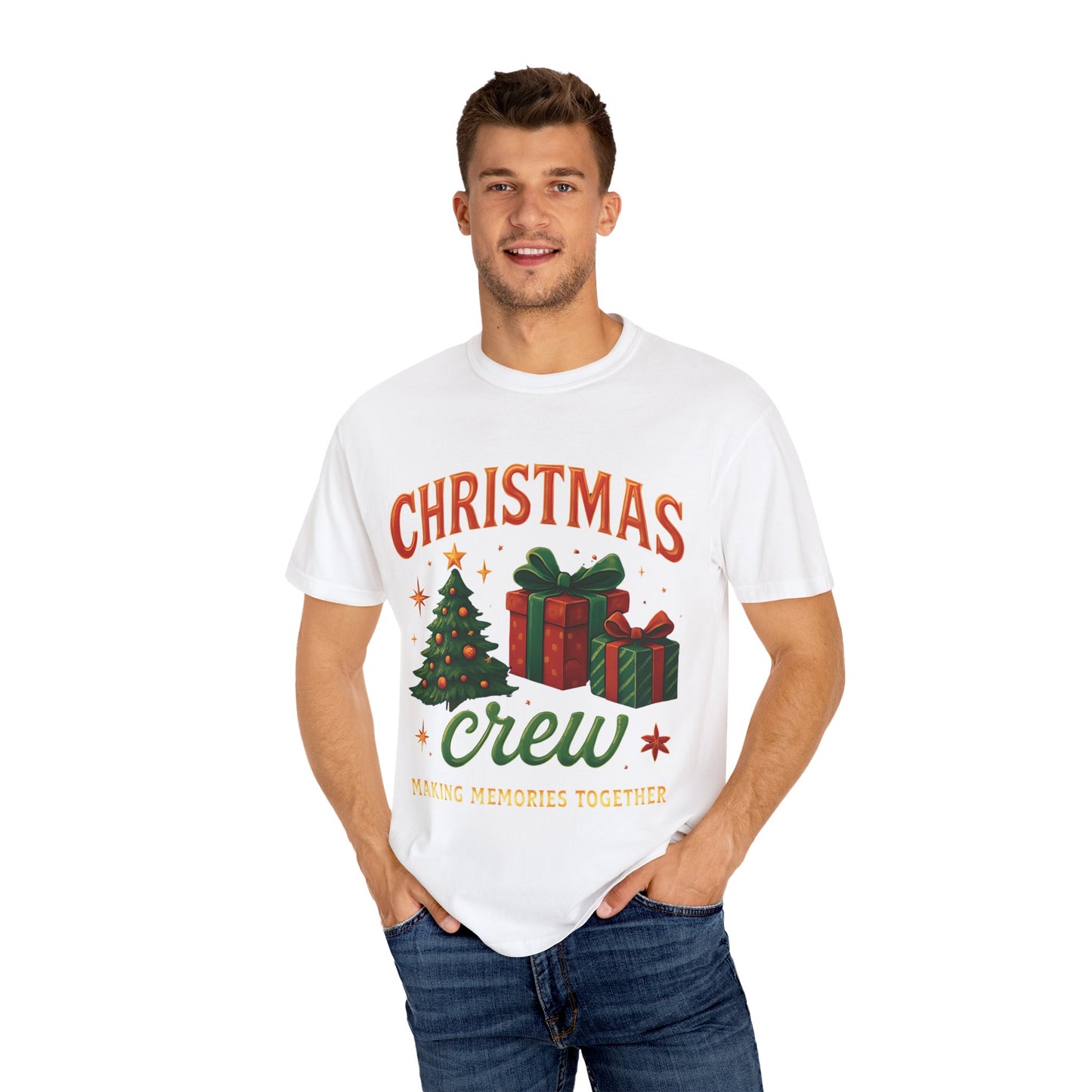 Comfort Colors Christmas Crew T-shirt, Step into the magic of Christmas 2025 with the Comfort Colours Christmas Crew Tee.