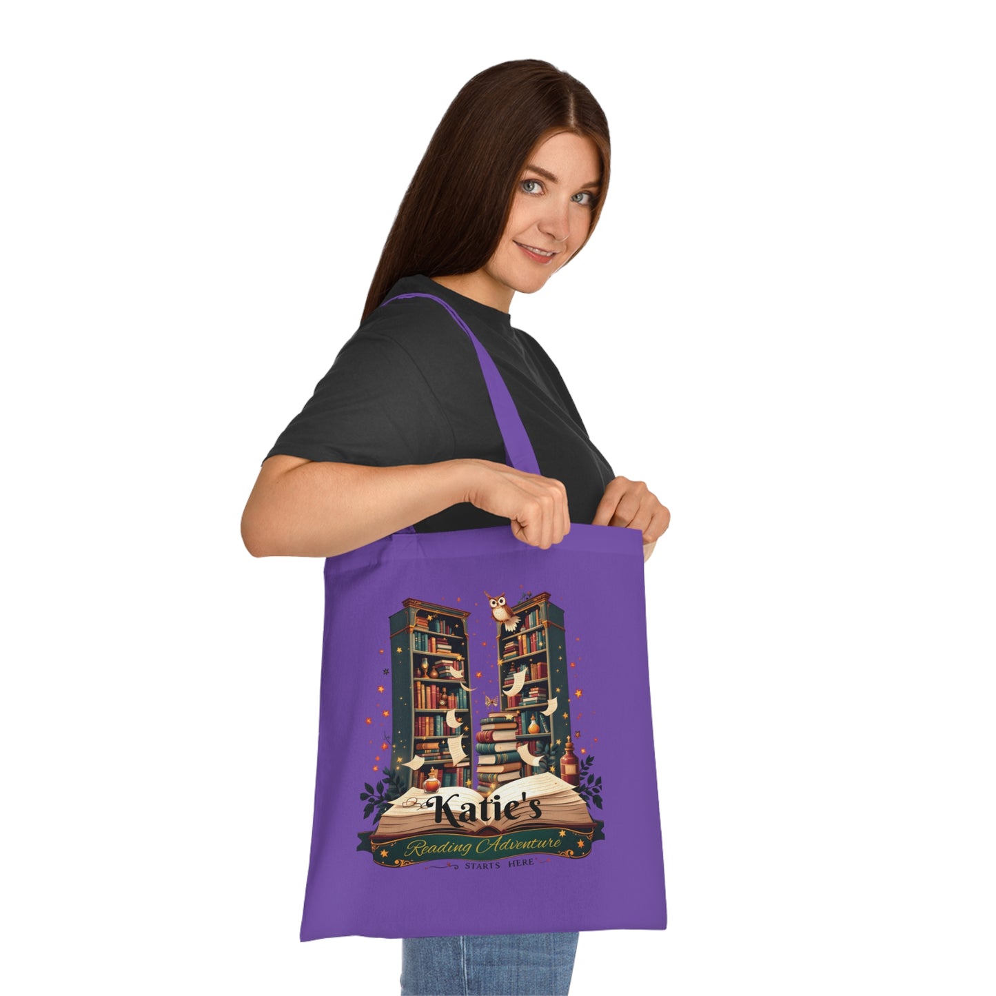 Personalised Book Lover Reusable Cotton Tote Bag, Bookish Tote, Librarian Tote Bag, Bibliophile Gift, Custom Book Bag,
