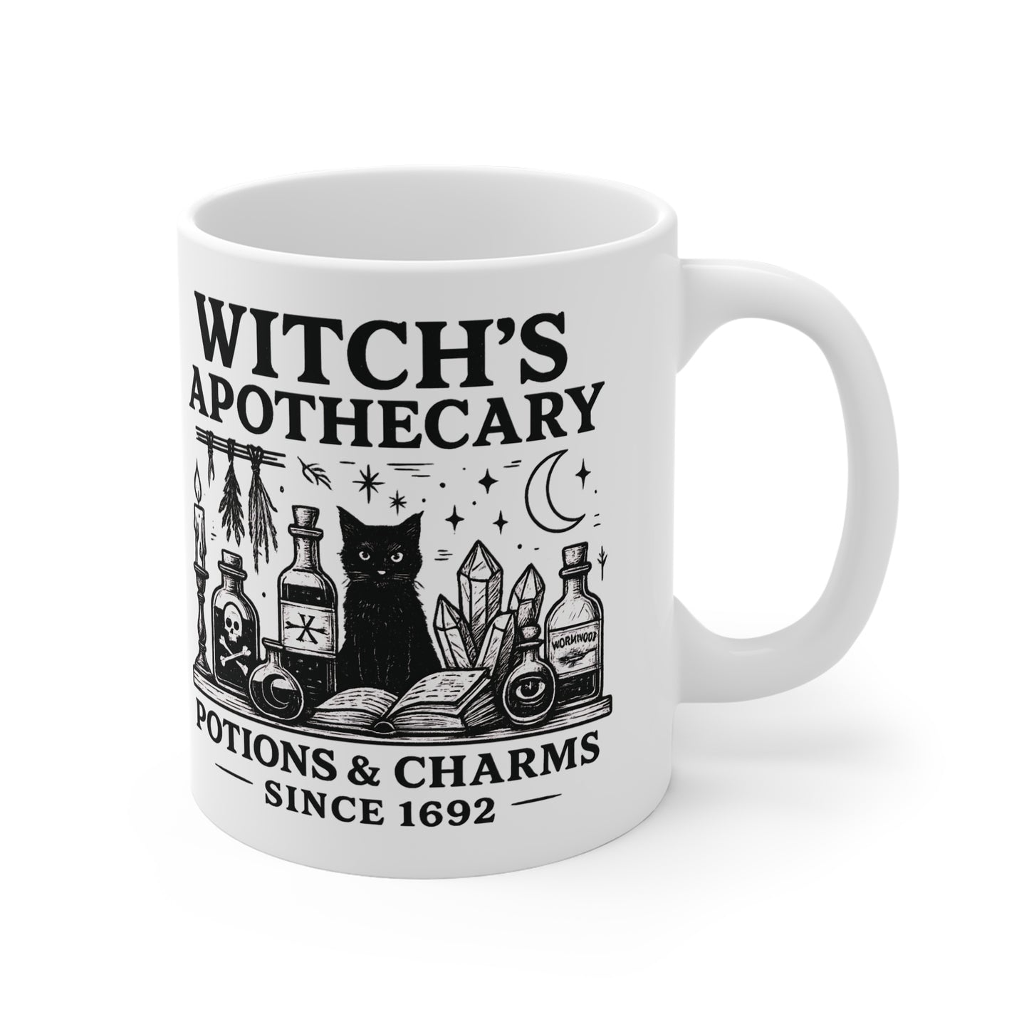 Witch's Apothecary Established 1692 Mug, a spellbinding addition to any witchy kitchen.
