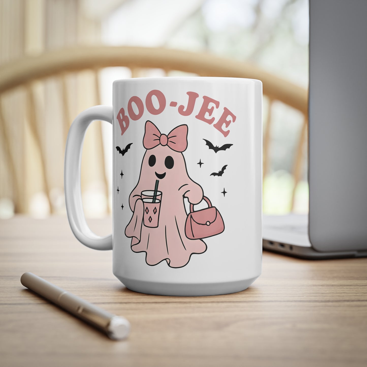 Boo jee Pink Ghosty Mug, This cute ghost mug, with its charming pink hue and playful ghostie design, transforms every sip into a magical moment.