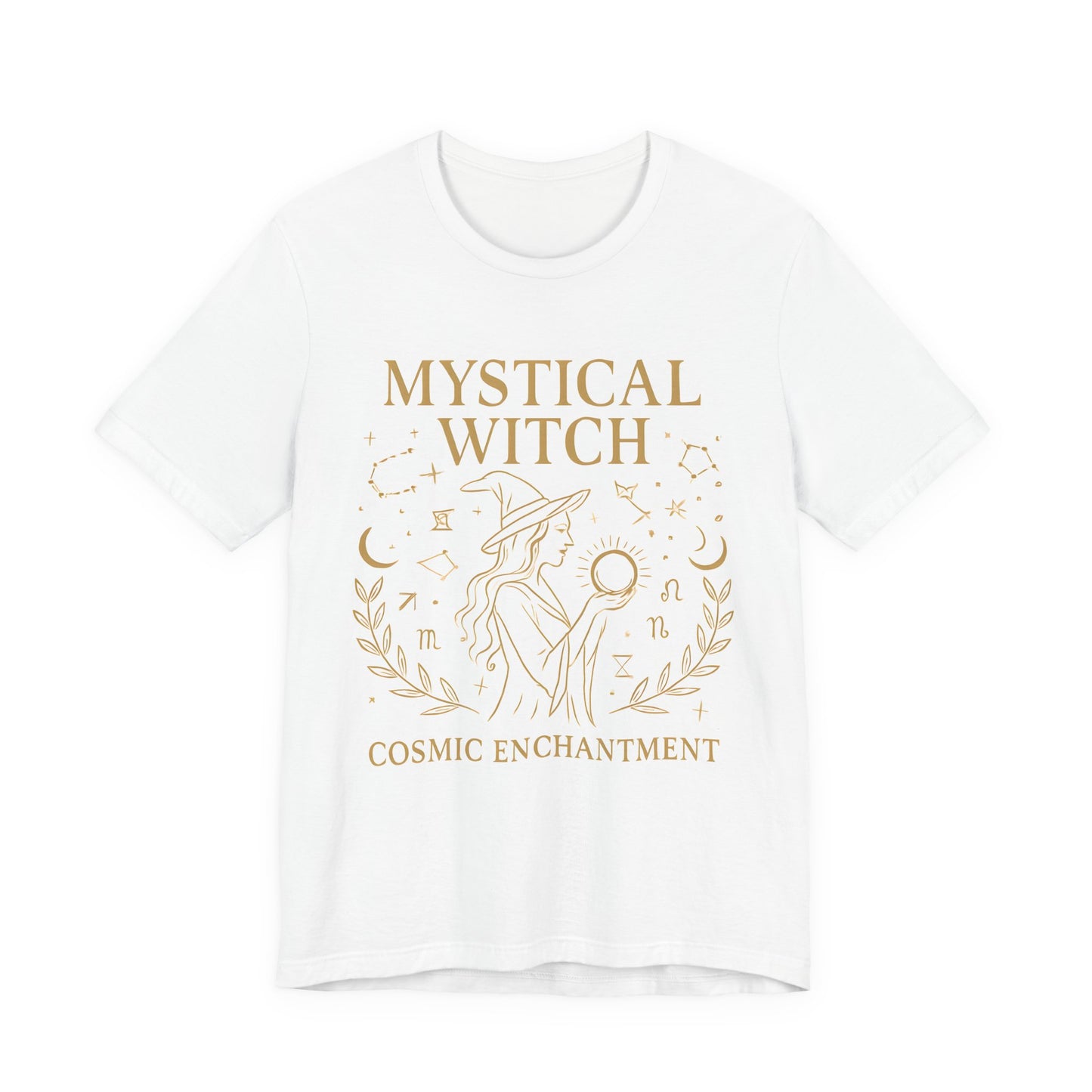 Mystical Witch Cosmic Enchantment T-shirt, perfect for any witchy woman seeking to channel her inner celestial witch.