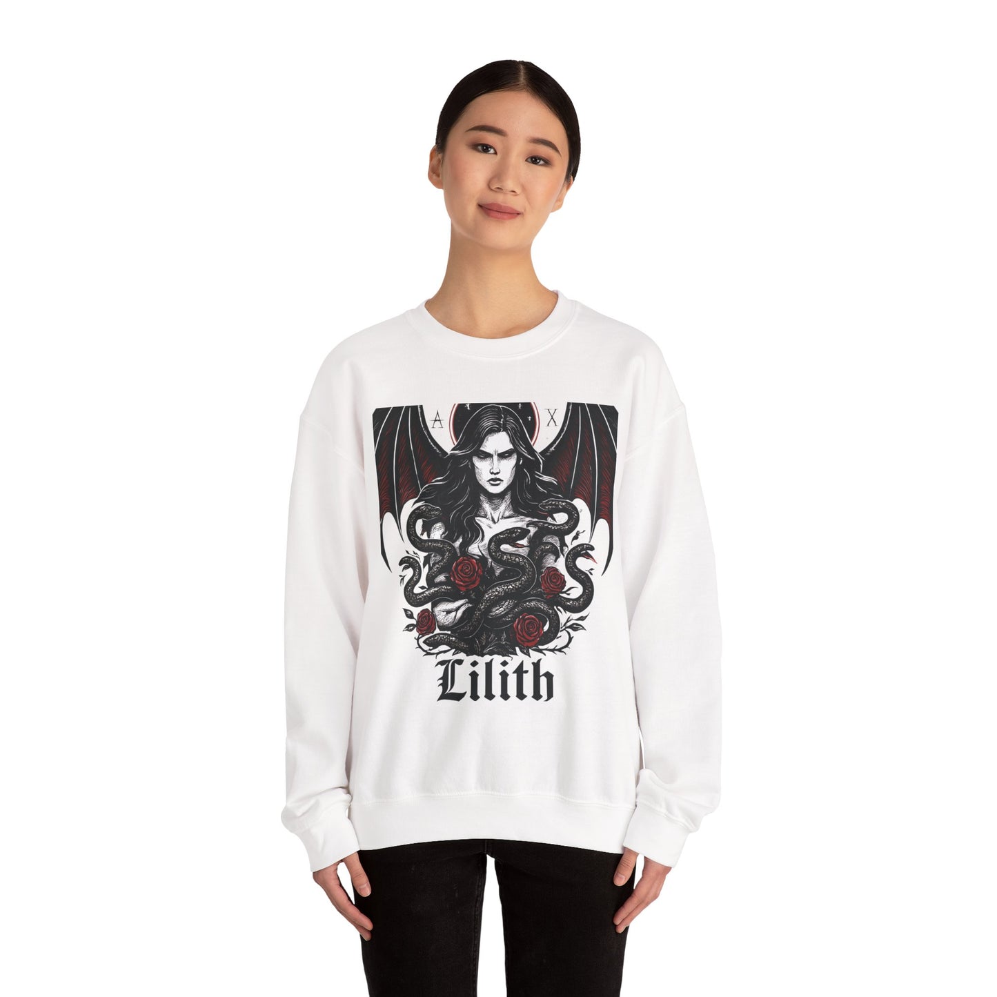 Lilith Goddess Sweater •Divine Feminine Dark Goddess Sweatshirt •Witchy Gothic Pullover • Pagan Occult Clothing •witchy stuff •Lilith Design