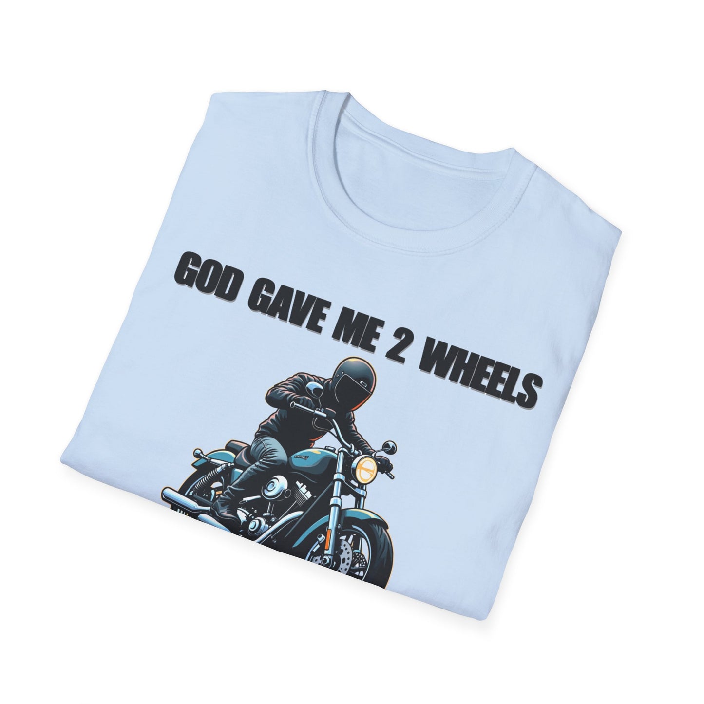 God Gave Me 2 Wheels, Funny Tee for Motorcycle Lovers, must-have for those who live life on two wheels.
