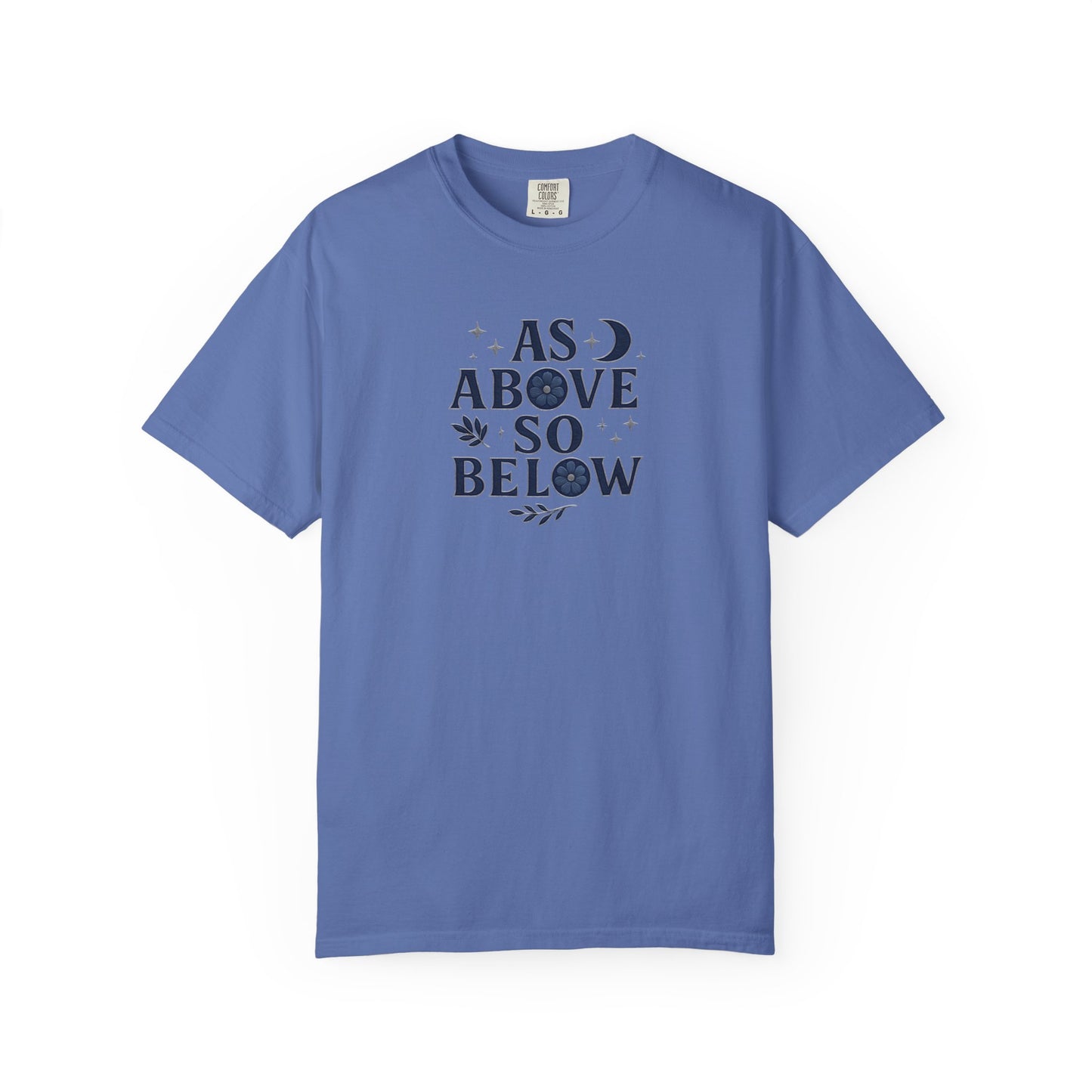 As Above So Below T-shirt, a harmonious blend of mystical charm and celestial vibes. Crafted for those who appreciate pagan clothing and witchy aesthetics.