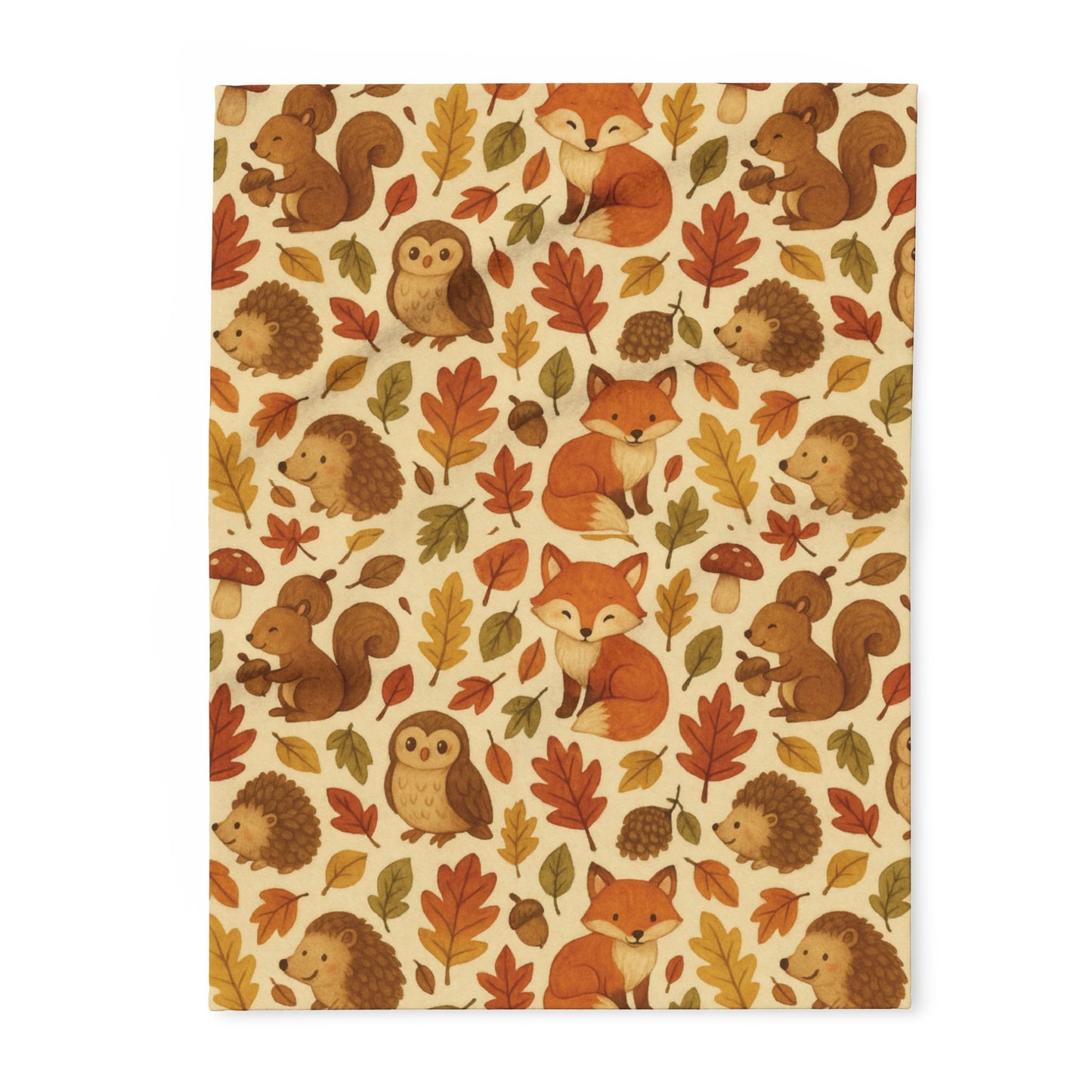 Woodland Friends Autumnal Blanket, Featuring delightful woodland creatures, this sofa blanket is the perfect accent to your autumnal decor.