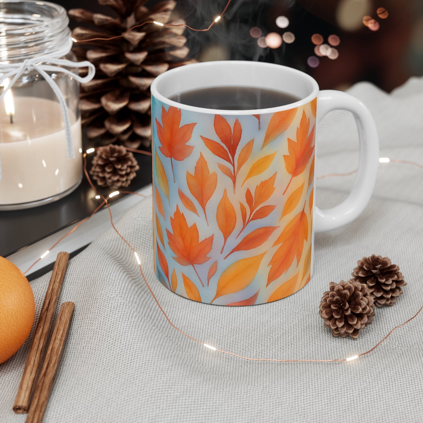 Autumnal Leaf Coffee Mug, Perfect for elevating your autumn décor, this mug whispers "hello autumn"