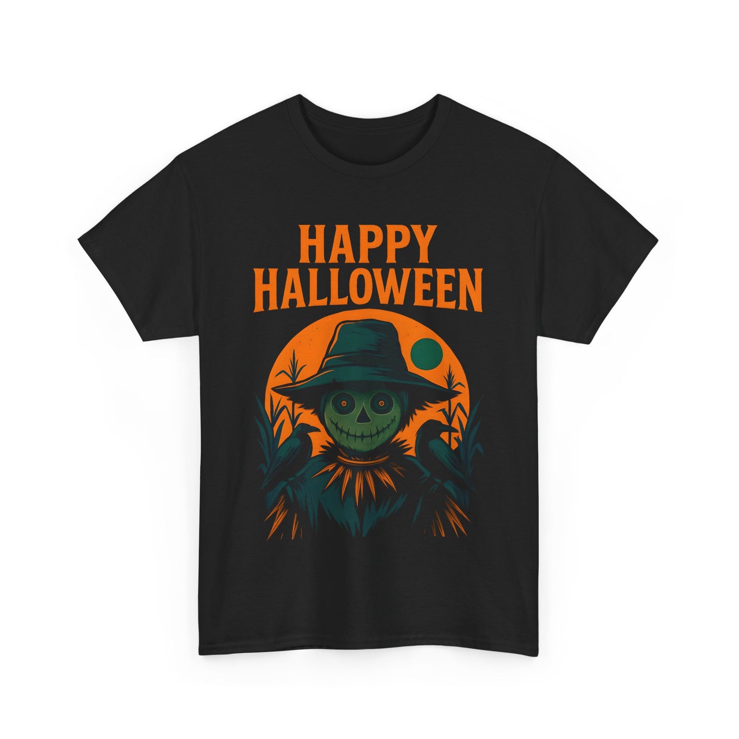 Halloween Scarecrow Tee, With its eye-catching Halloween design featuring a spooky scarecrow, this shirt brings a fun, festive vibe to your wardrobe.
