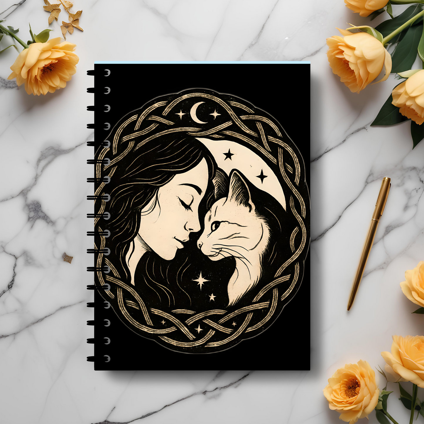 The Witch and Her Familiar Notebook, Whether you're recording spells in a grimoire journal or embarking on deep shadow work journaling, this witchcraft journal seamlessly transforms into a witch planner or spell book.