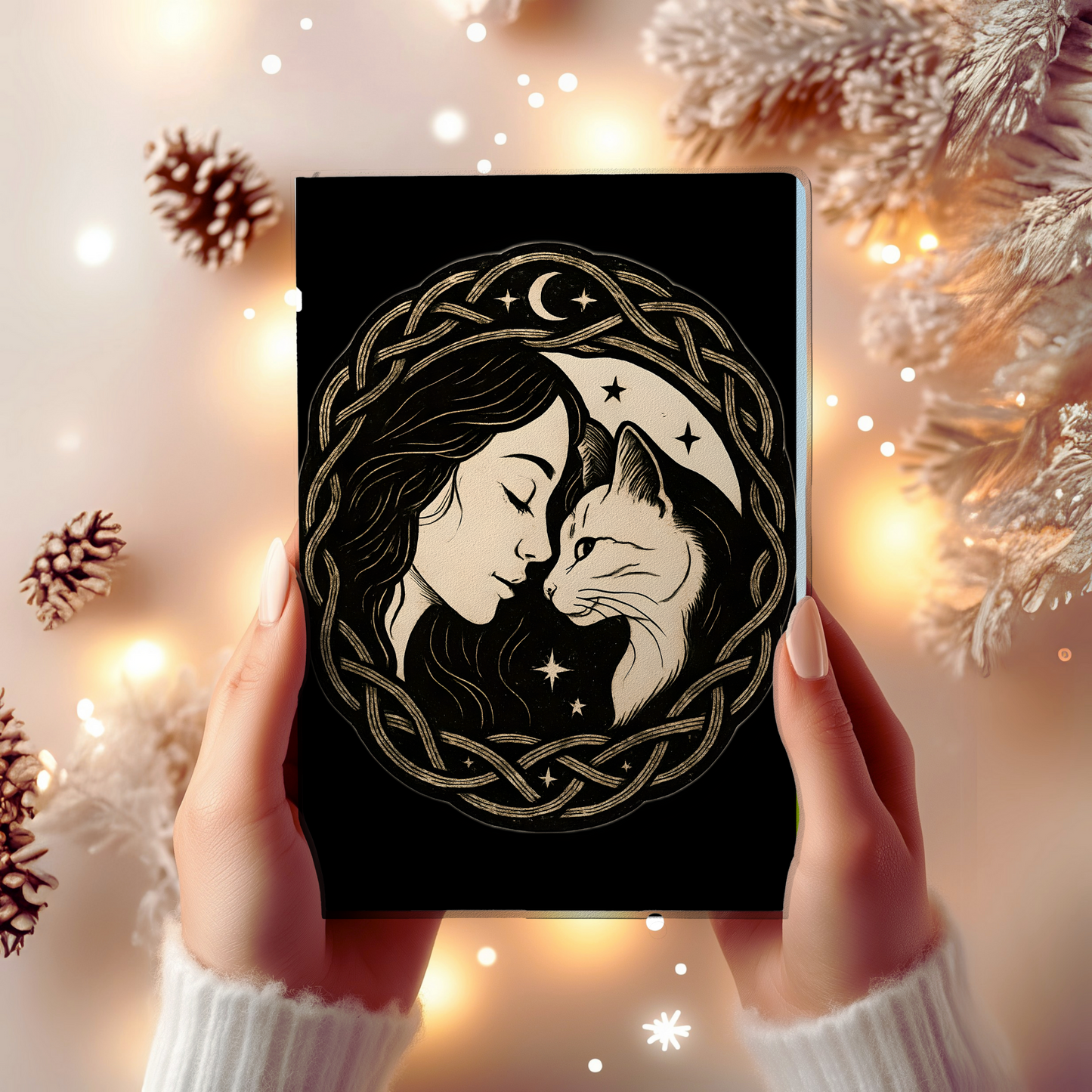 The Witch and Her Familiar Notebook, a mystical journey in the palm of your hand. Like whispering secrets to a witch black cat, this enchanting witchy notebook invites you into the world of the arcane with every turn of the page.