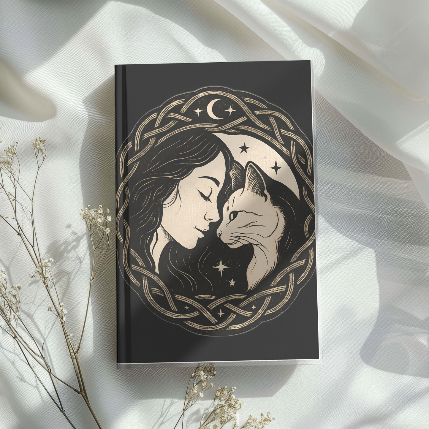 The Witch and Her Familiar Notebook, a mystical journey in the palm of your hand. Like whispering secrets to a witch black cat, this enchanting witchy notebook invites you into the world of the arcane with every turn of the page.
