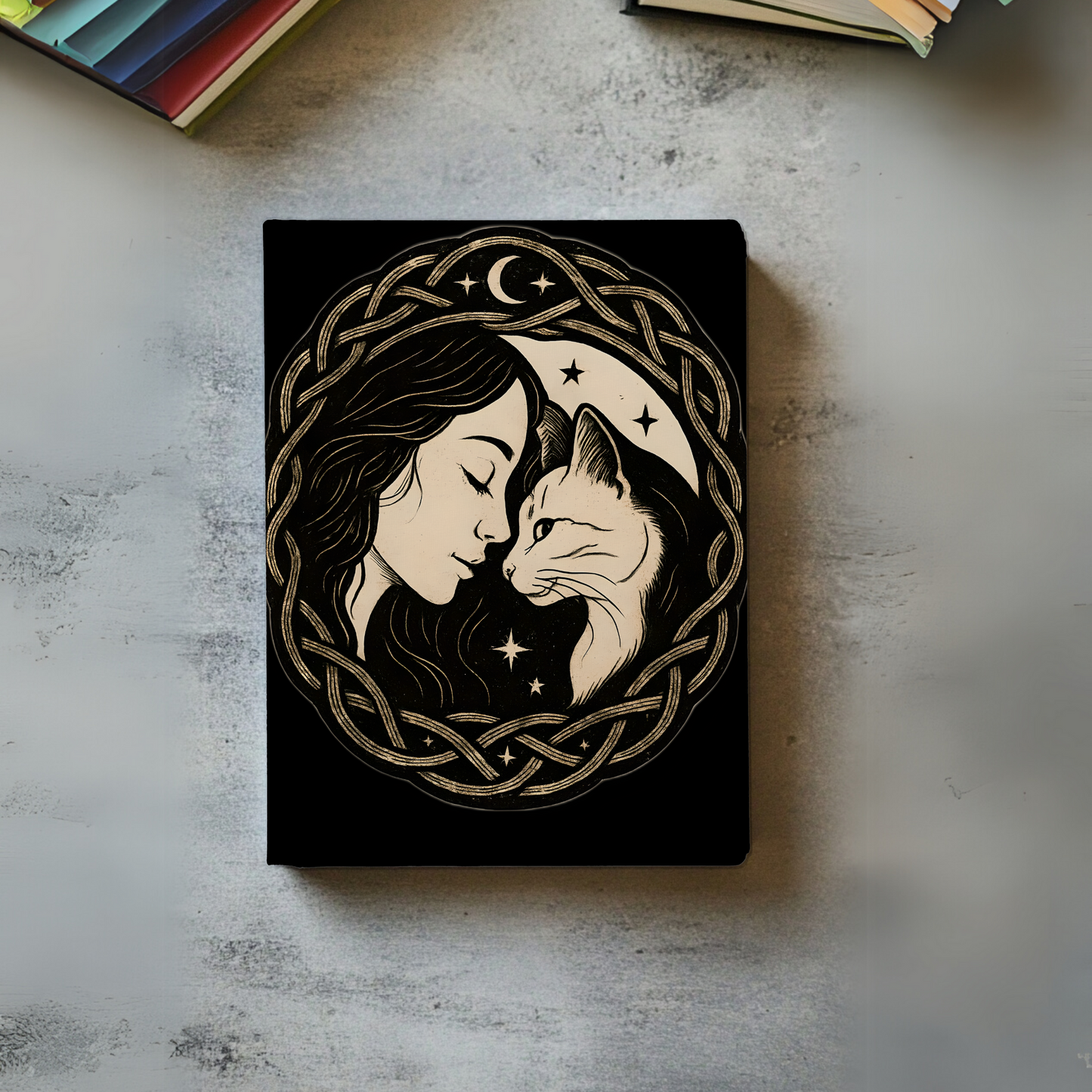The Witch and Her Familiar Notebook, a mystical journey in the palm of your hand. Like whispering secrets to a witch black cat, this enchanting witchy notebook invites you into the world of the arcane with every turn of the page.