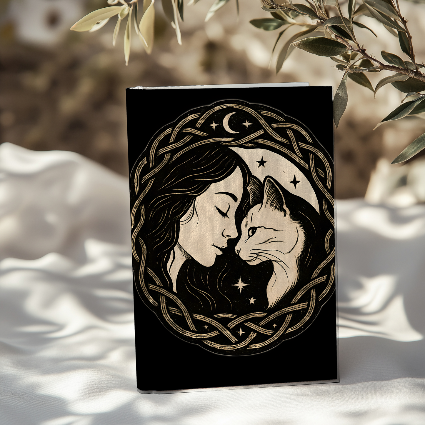 The Witch and Her Familiar Notebook, a mystical journey in the palm of your hand. Like whispering secrets to a witch black cat, this enchanting witchy notebook invites you into the world of the arcane with every turn of the page.