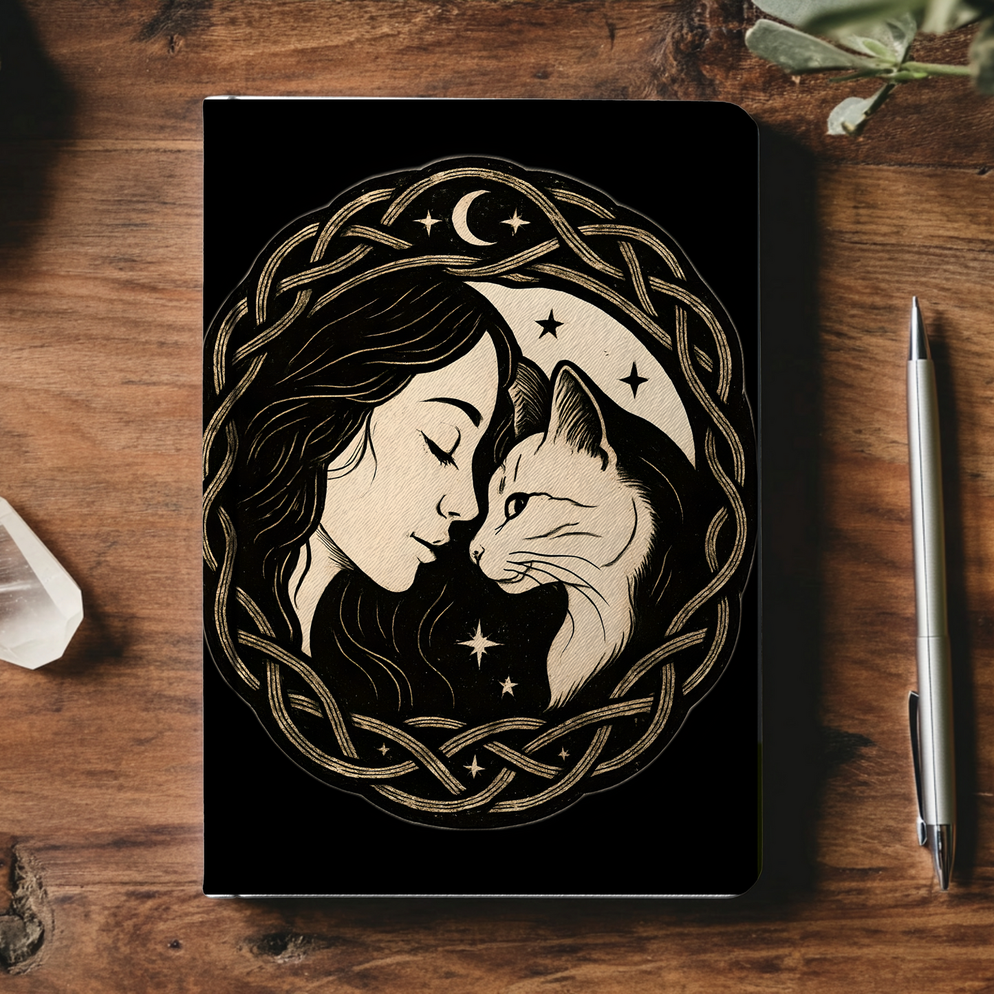 The Witch and Her Familiar Notebook, a mystical journey in the palm of your hand. Like whispering secrets to a witch black cat, this enchanting witchy notebook invites you into the world of the arcane with every turn of the page.