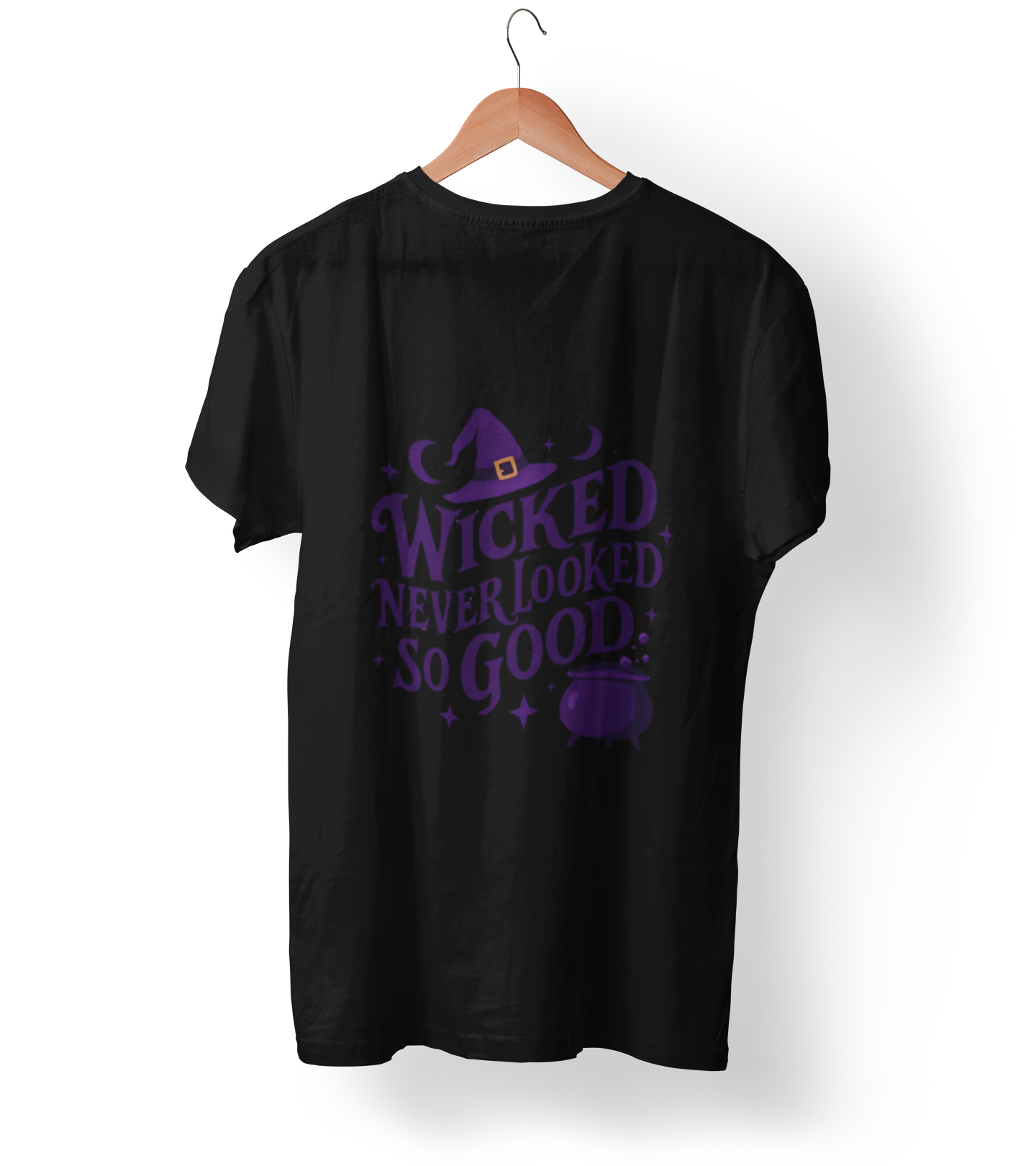 Wicked Never Looked So Good T-Shirt, a spellbinding addition to any witchy wardrobe, embodying the mischievous charm of witchcraft.