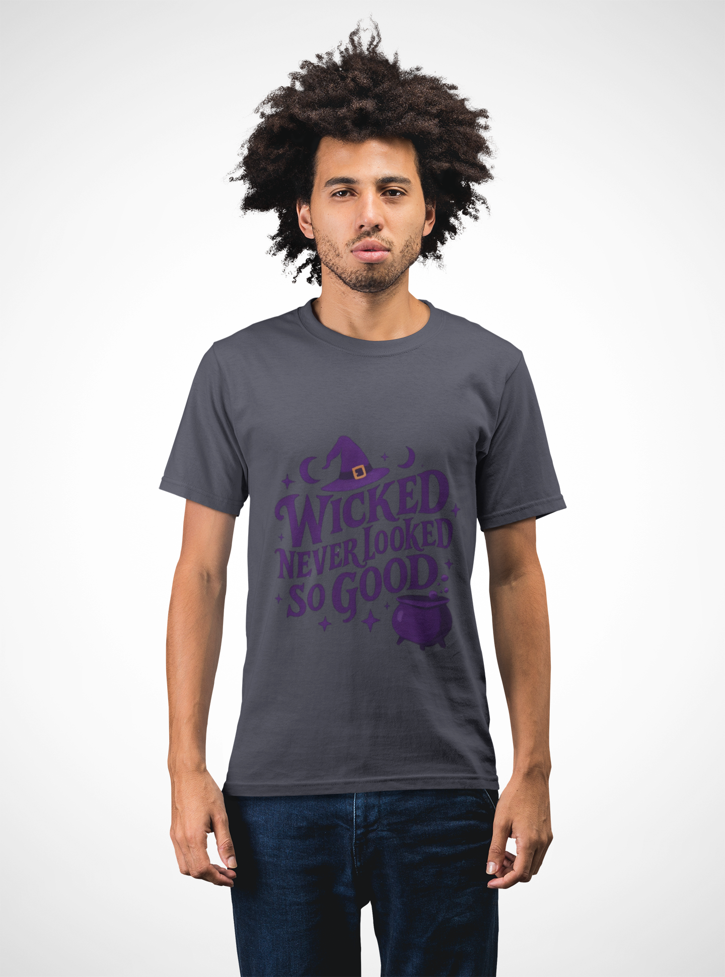 Wicked Never Looked So Good T-Shirt, a spellbinding addition to any witchy wardrobe, embodying the mischievous charm of witchcraft.