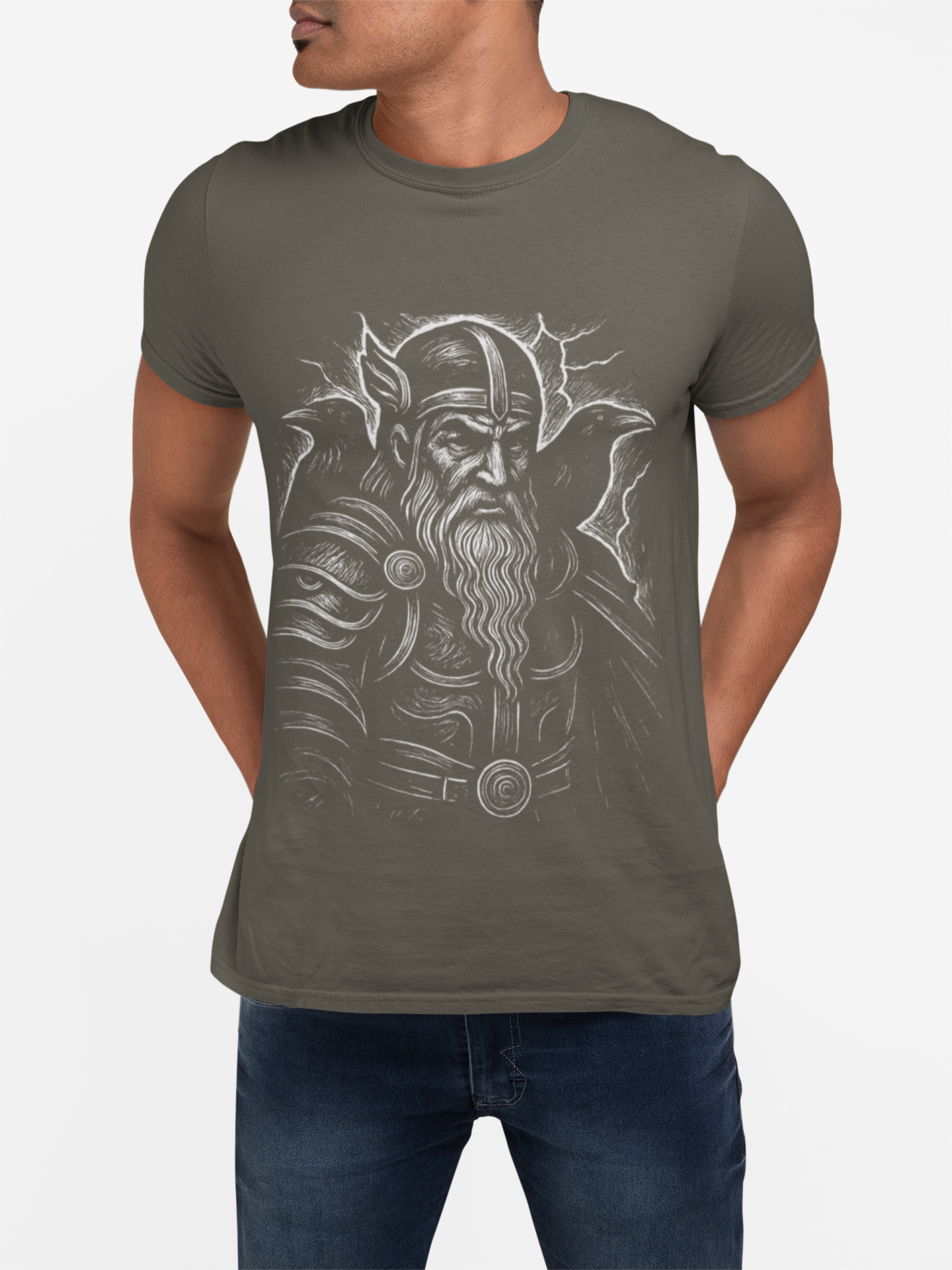 Viking God Odin T-Shirt,this viking shirt is your link to the past, offering a glimpse into the world where Odin and the viking gods reign supreme,a tribute to the enduring spirits of ancient Scandinavia
