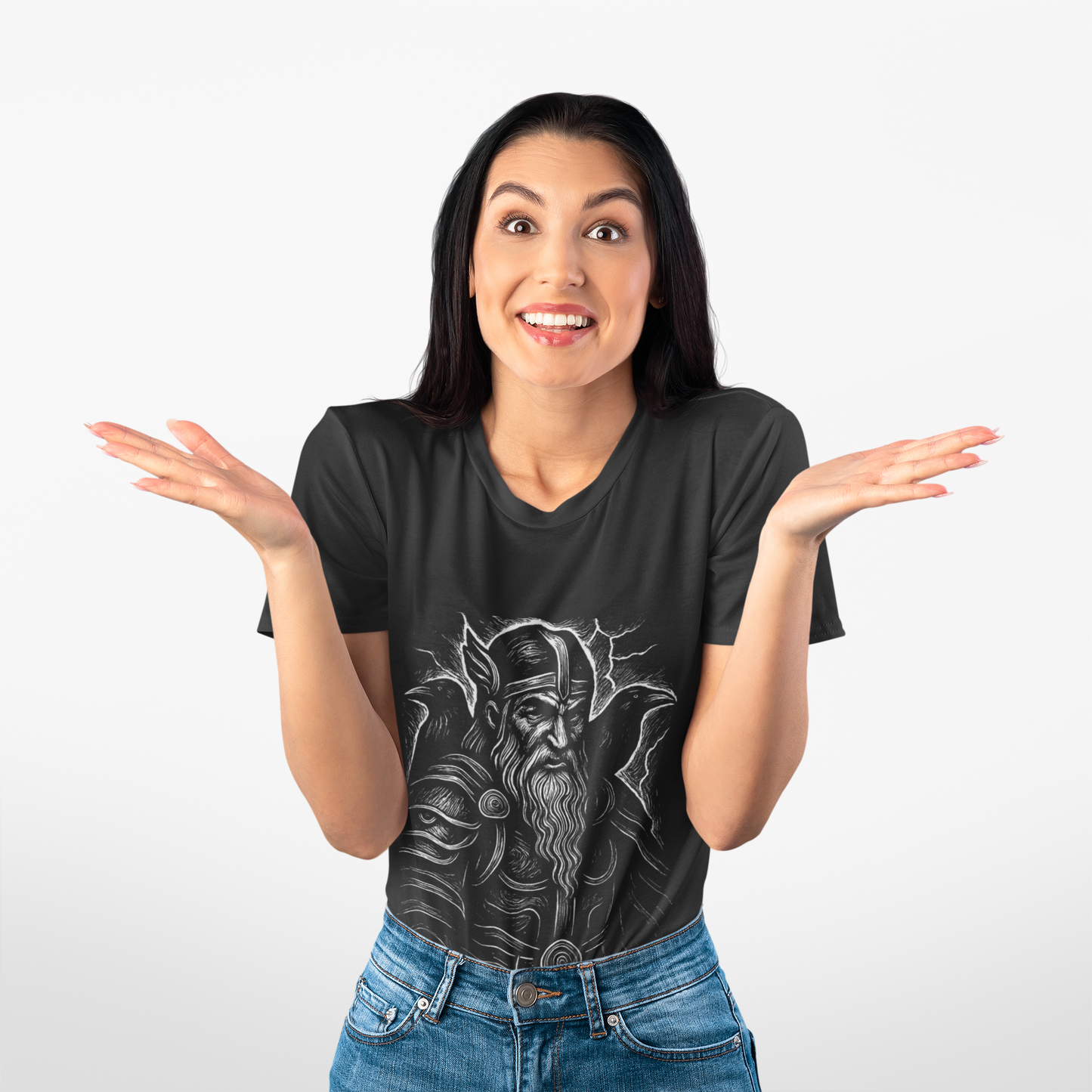 Viking God Odin T-Shirt,this viking shirt is your link to the past, offering a glimpse into the world where Odin and the viking gods reign supreme,a tribute to the enduring spirits of ancient Scandinavia