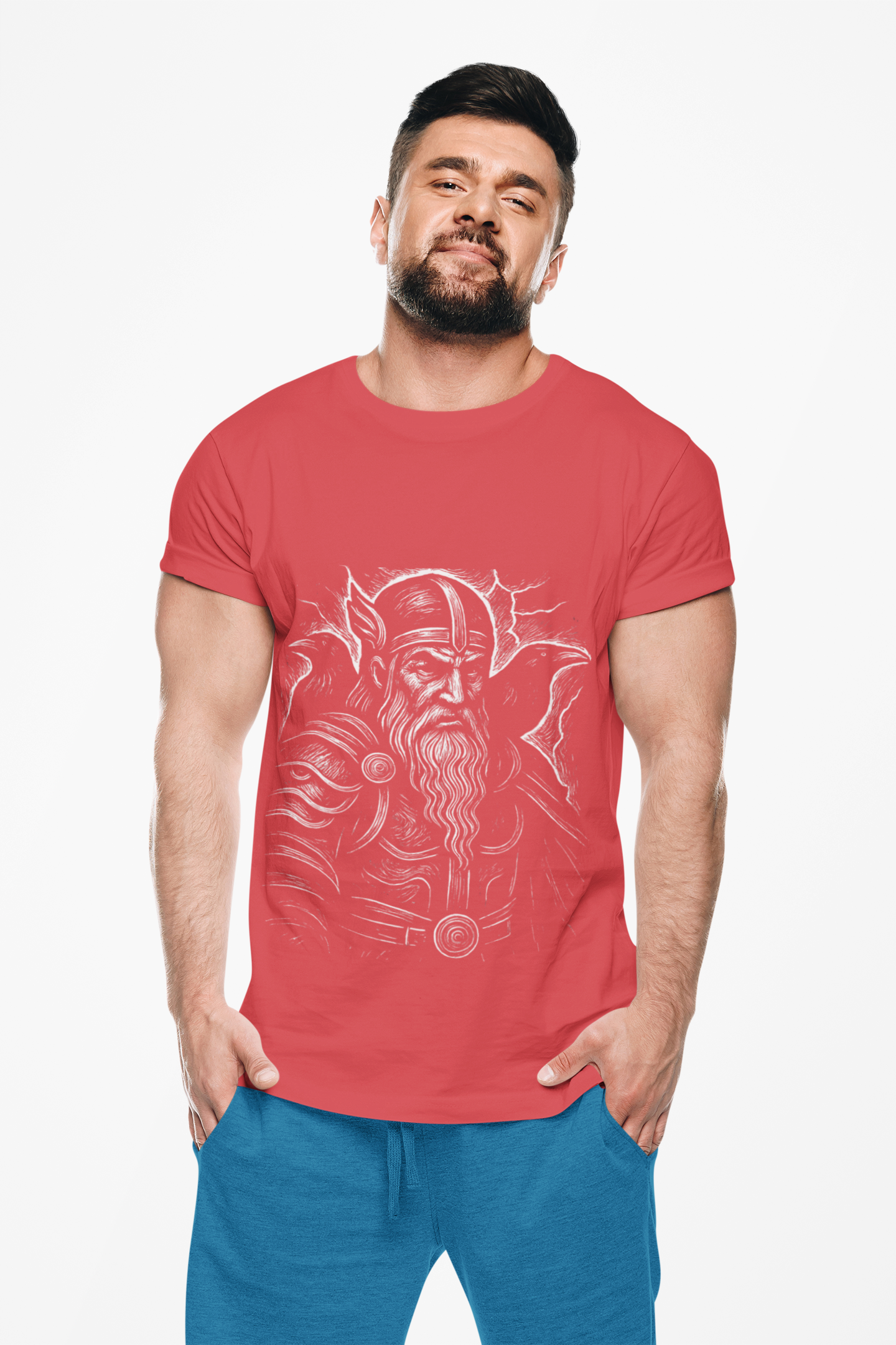 Viking God Odin T-Shirt,this viking shirt is your link to the past, offering a glimpse into the world where Odin and the viking gods reign supreme,a tribute to the enduring spirits of ancient Scandinavia
