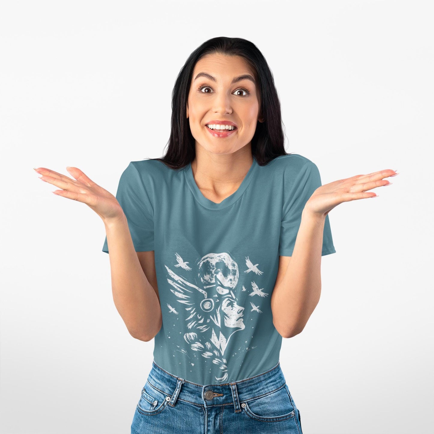Valkyrie Norse Pagan T-Shirt, is a tribute to the powerful legends of old. Embrace the spirit of the Valkyrie with this striking design that merges the mystique of norse mythology with the rugged appeal of viking apparel.