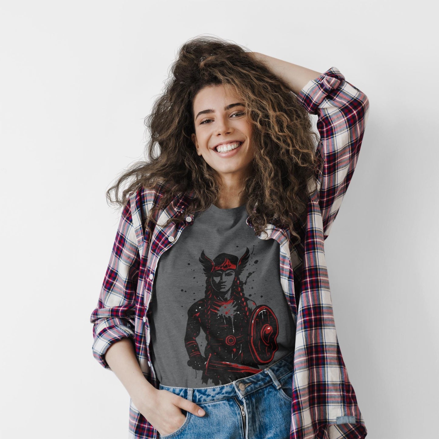 Valkyrie Norse Pagan T-Shirt, a tribute to the powerful legends of old. Embrace the spirit of the Valkyrie with this striking design that merges the mystique of norse mythology with the rugged appeal of viking apparel.