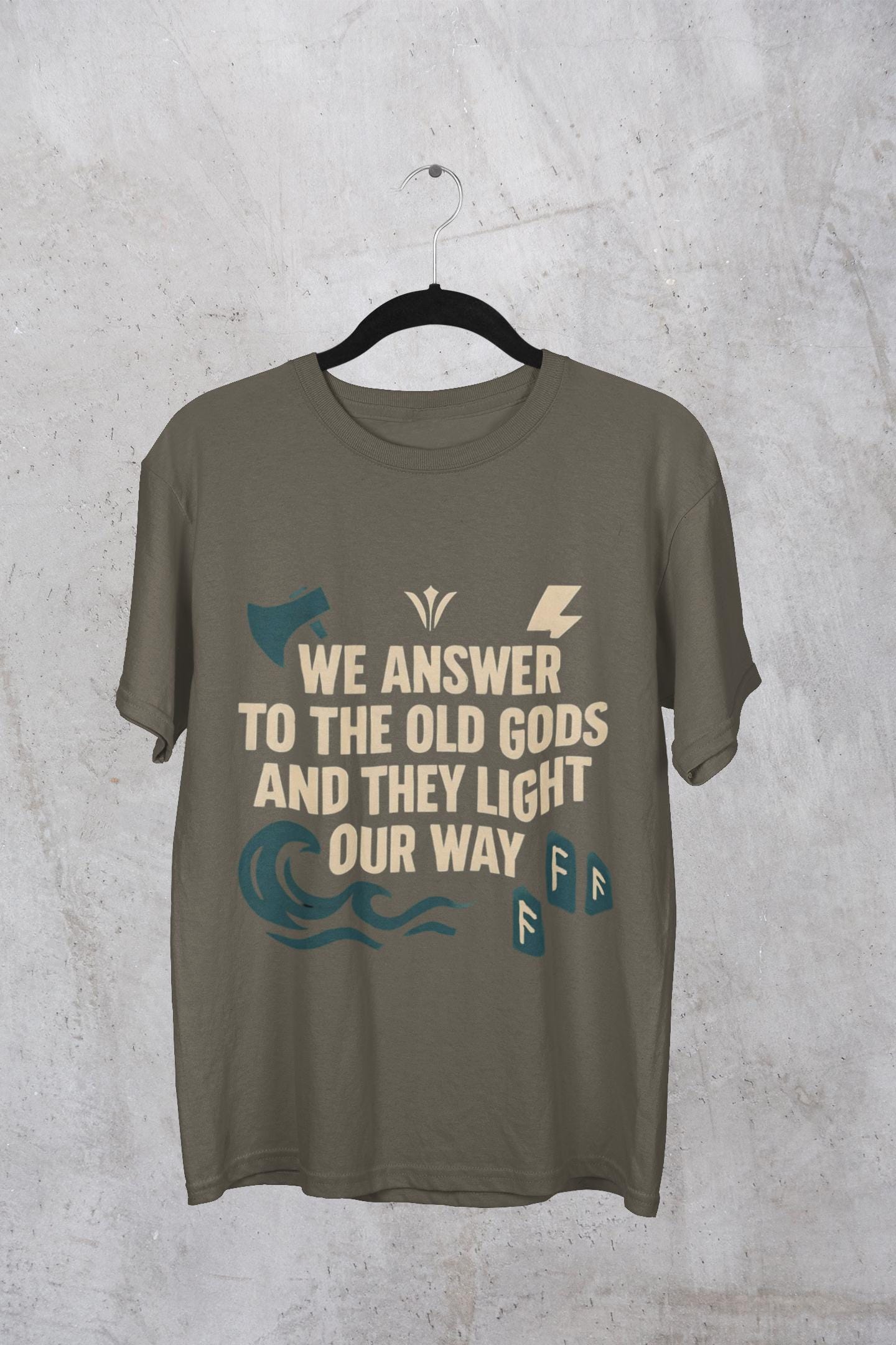 We Answer to the Old Gods Vikings TShirt, Embrace your ancestral roots with the "We Answer to the Old Gods".