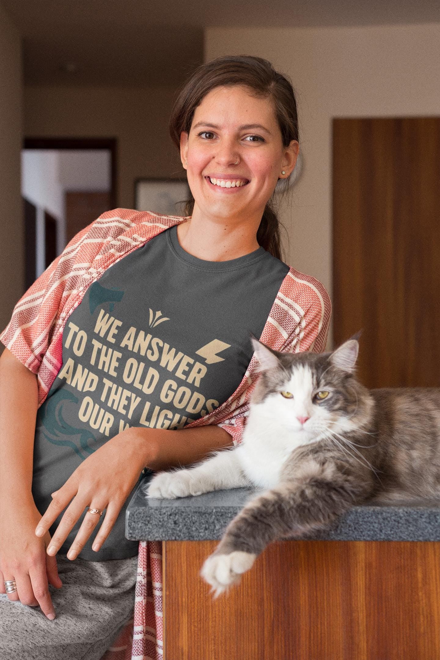 We Answer to the Old Gods Vikings TShirt, Embrace your ancestral roots with the "We Answer to the Old Gods".