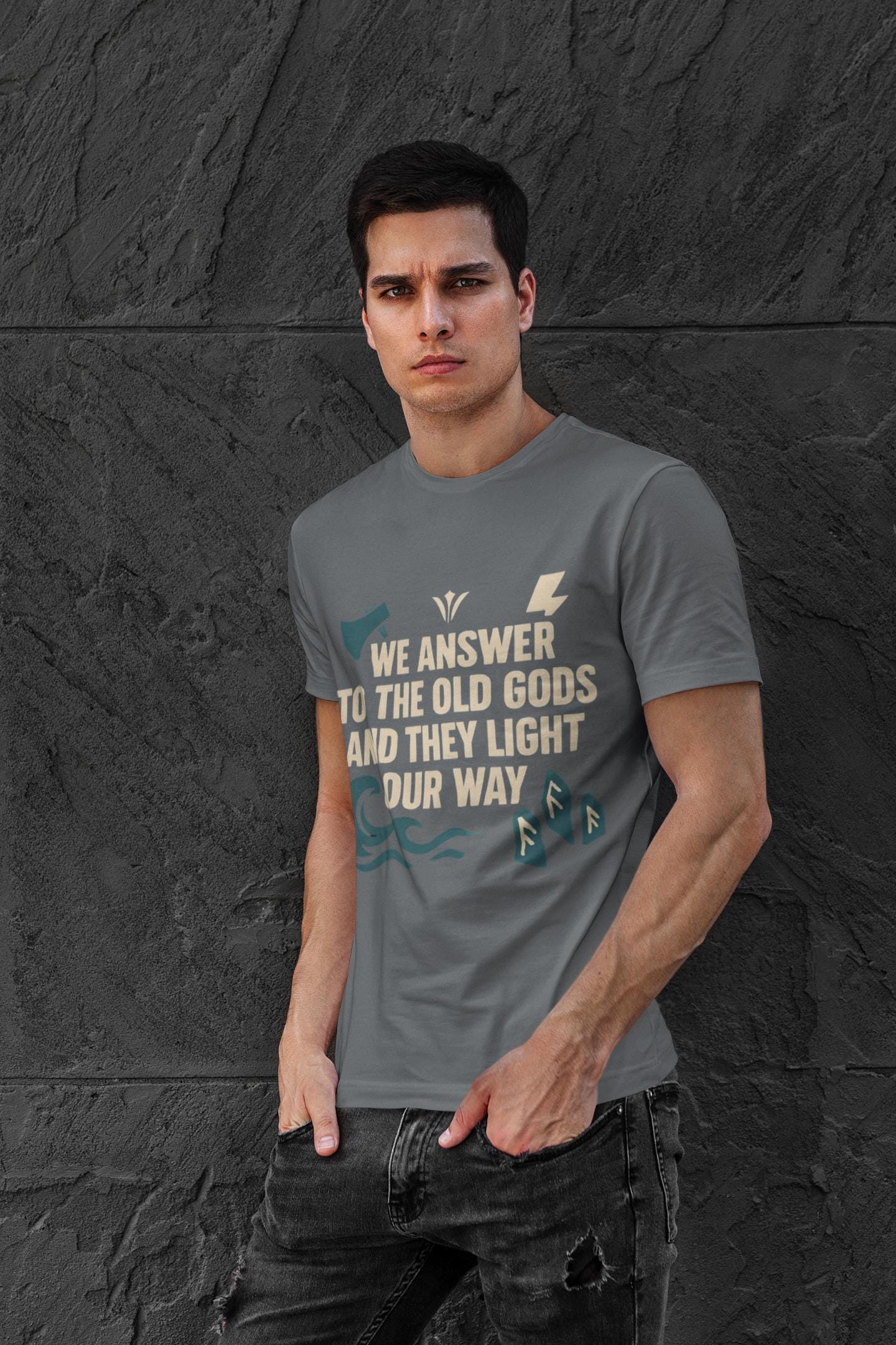 We Answer to the Old Gods Vikings TShirt, Embrace your ancestral roots with the "We Answer to the Old Gods".