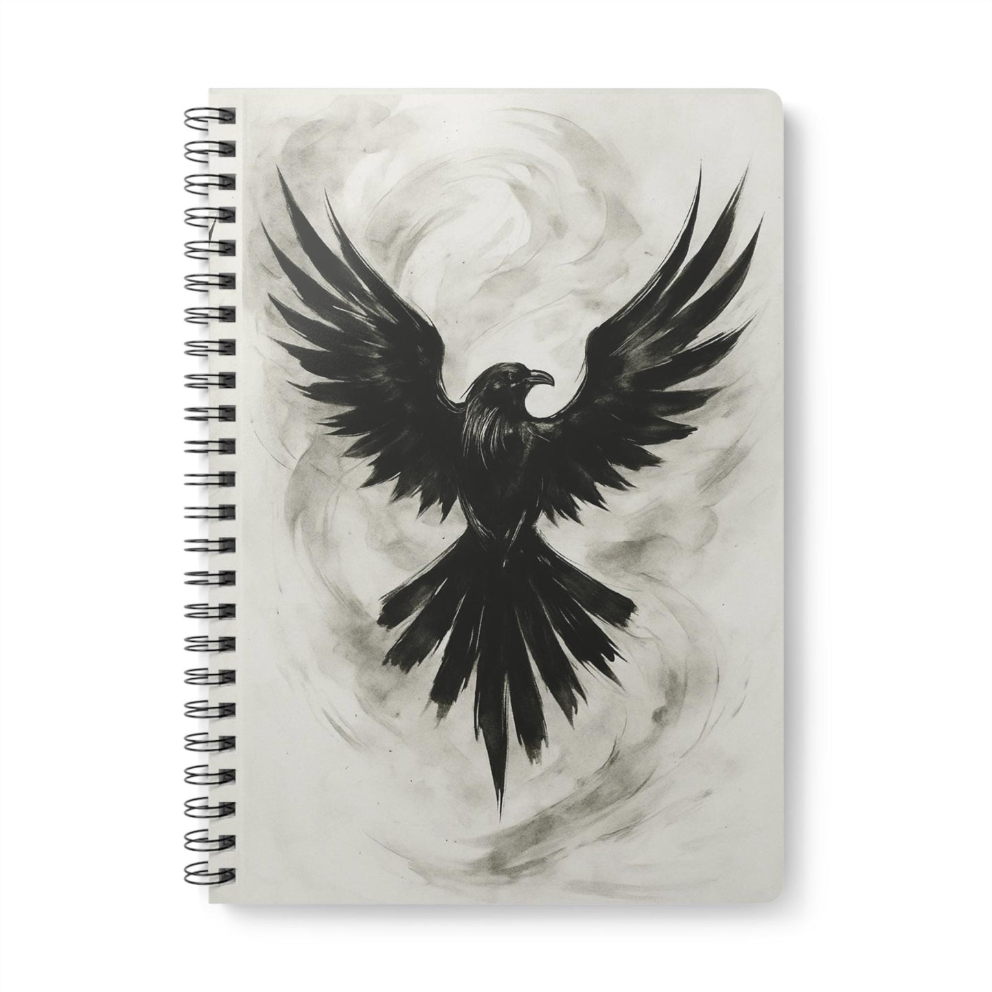 Raven Art Spiral Book, Goth Journal, Witchy Notebook, Discover the captivating allure of our Raven Art spiral notebook, where each page unfolds a world of mystery and enchantment