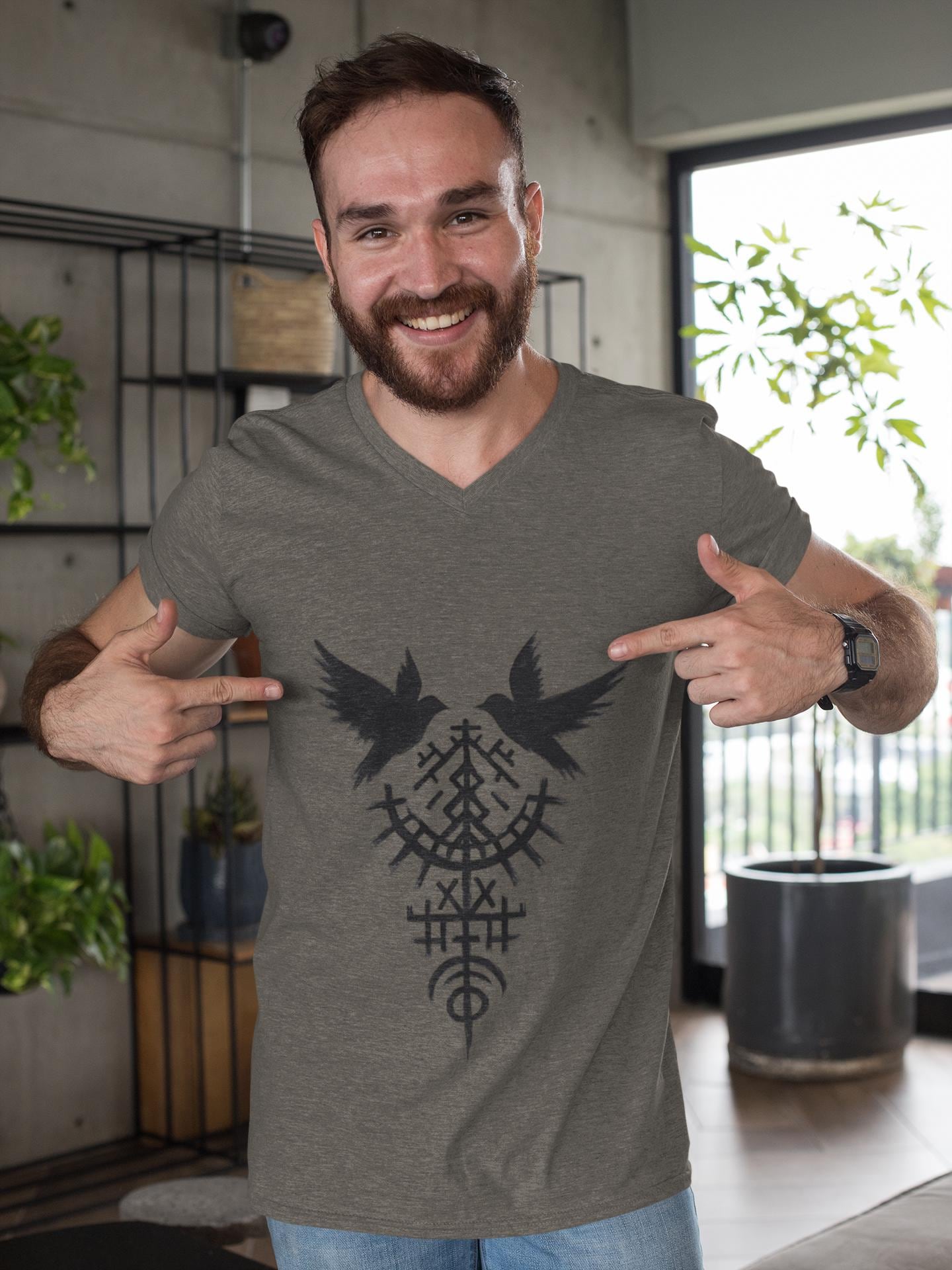 Viking Raven T-Shirt, Pagan Clothing, Norse Paganism, Norse Viking Shirt, Pagan TShirt, Raven Shirt, Viking Apparel
