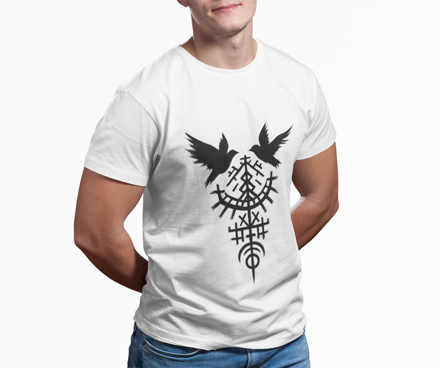 Viking Raven T-Shirt, Pagan Clothing, Norse Paganism, Norse Viking Shirt, Pagan TShirt, Raven Shirt, Viking Apparel