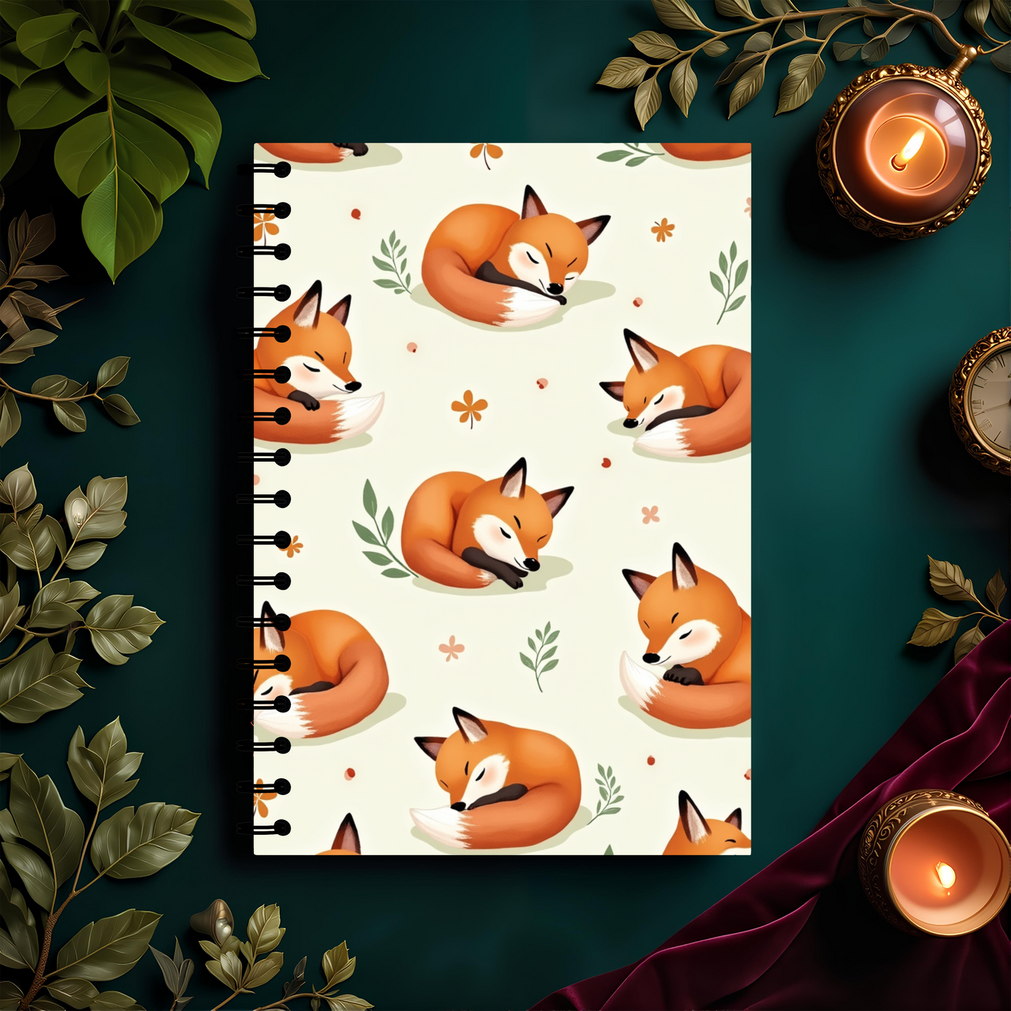 Autumn Fox Wirebound Notebook, the enchanting allure of woodland creatures comes alive on every page, Perfect for jotting down thoughts or sketching inspirations.