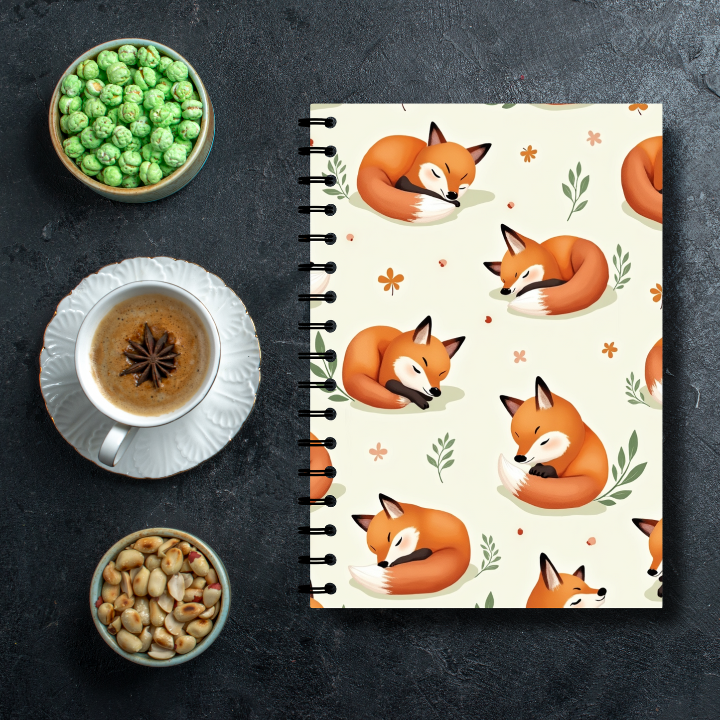 Autumn Fox Wirebound Notebook, the enchanting allure of woodland creatures comes alive on every page, Perfect for jotting down thoughts or sketching inspirations.