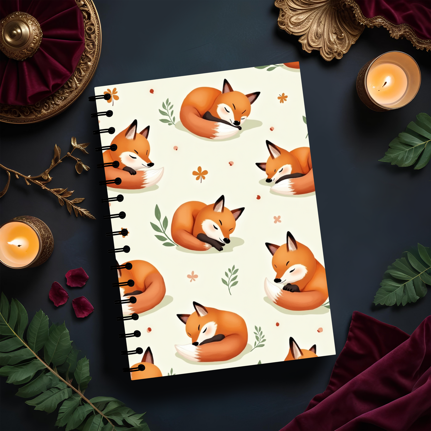 Autumn Fox Wirebound Notebook, the enchanting allure of woodland creatures comes alive on every page, Perfect for jotting down thoughts or sketching inspirations.