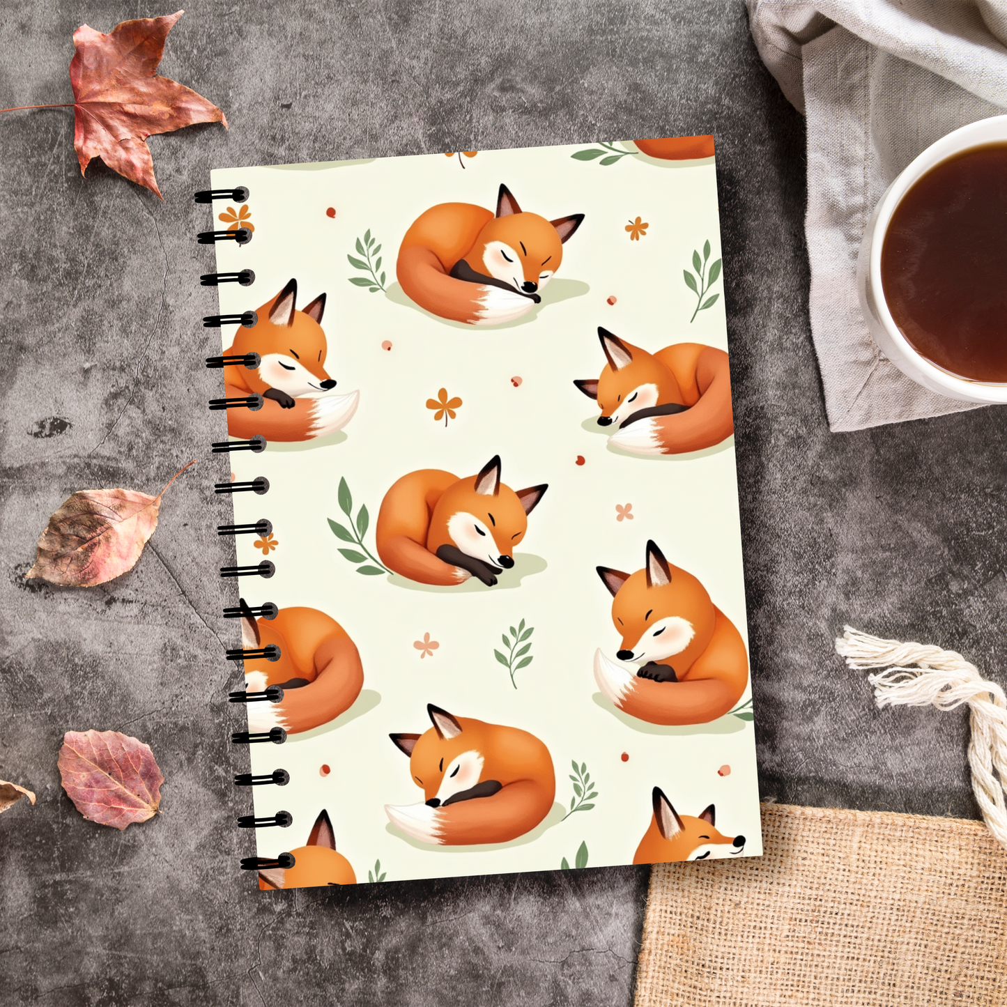 Autumn Fox Wirebound Notebook, the enchanting allure of woodland creatures comes alive on every page, Perfect for jotting down thoughts or sketching inspirations.