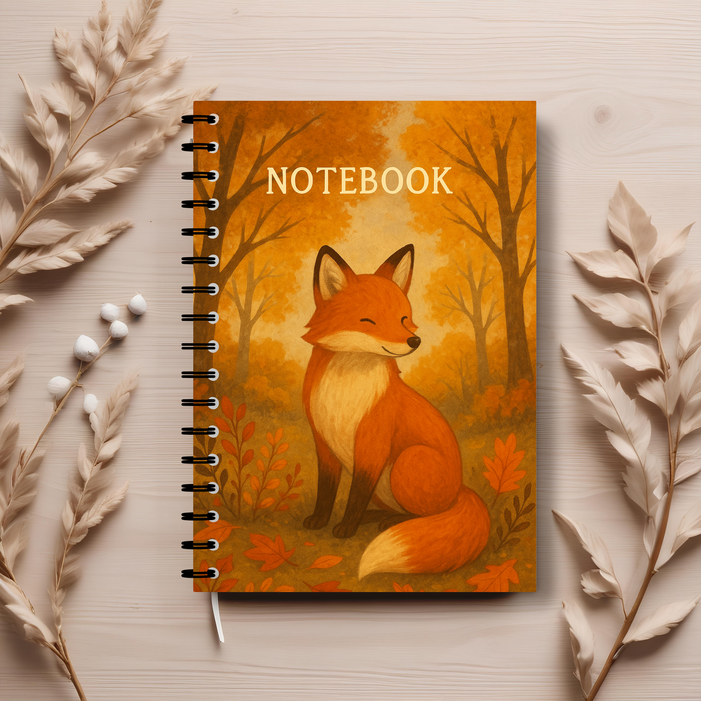 Autumn Fox Wirebound Notebook, Perfect for jotting down thoughts or sketching inspirations, this notebook is a delightful blend of whimsy and practicality.