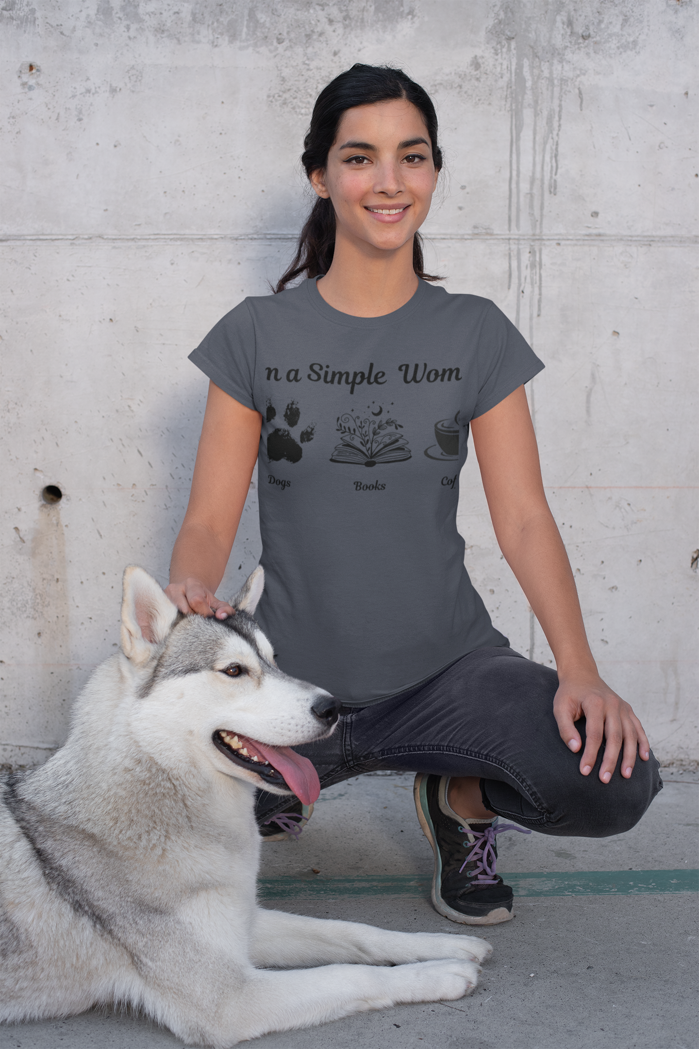 I'm a Simple Woman T Shirt, Paw Print Shirt, express your pet love and book nerd vibes whilst sipping on your caffine fix.
