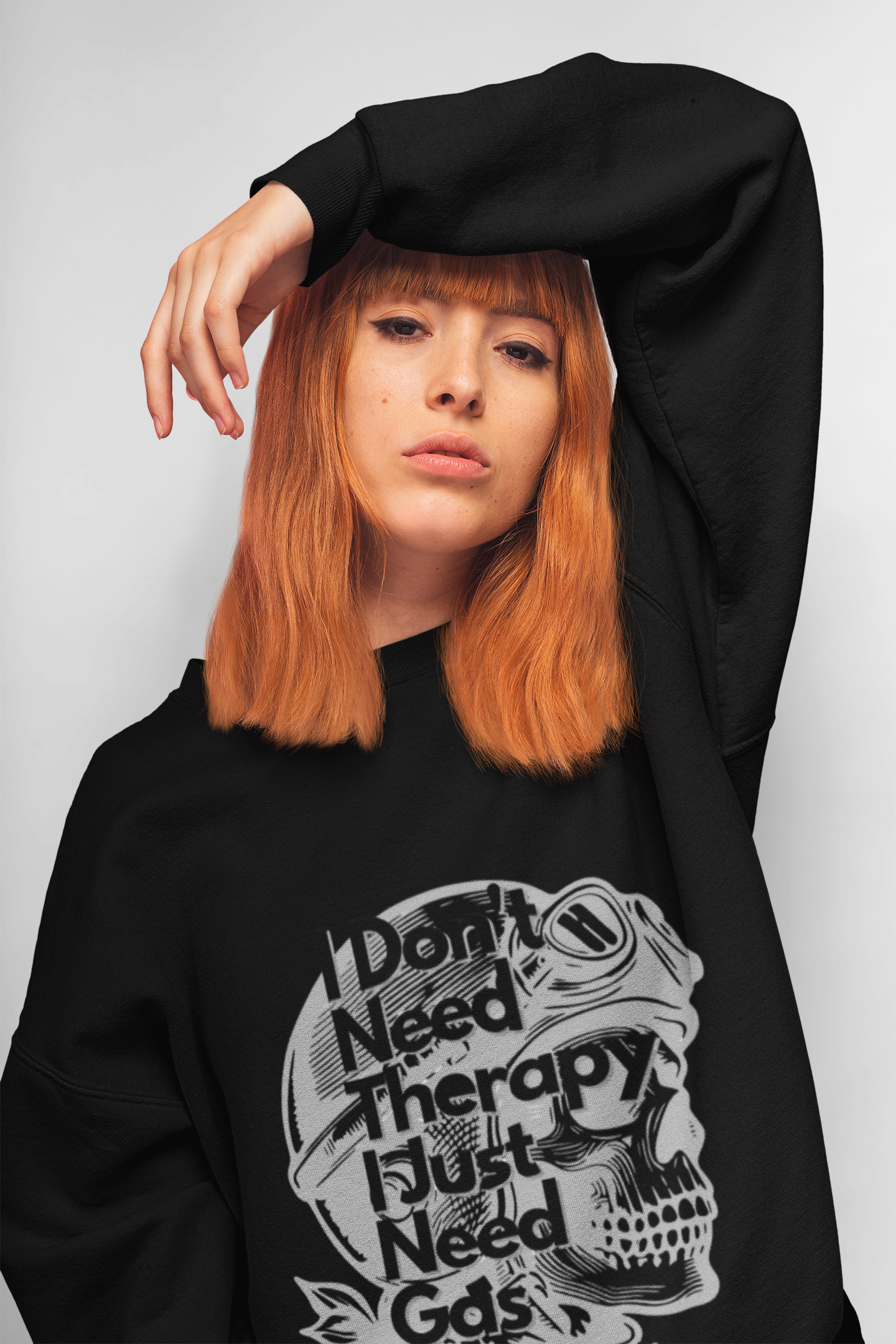 I dont need therapy 💀 Skull Graphic Crewneck Sweatshirt - Unisex Style, for the bike Lovers.