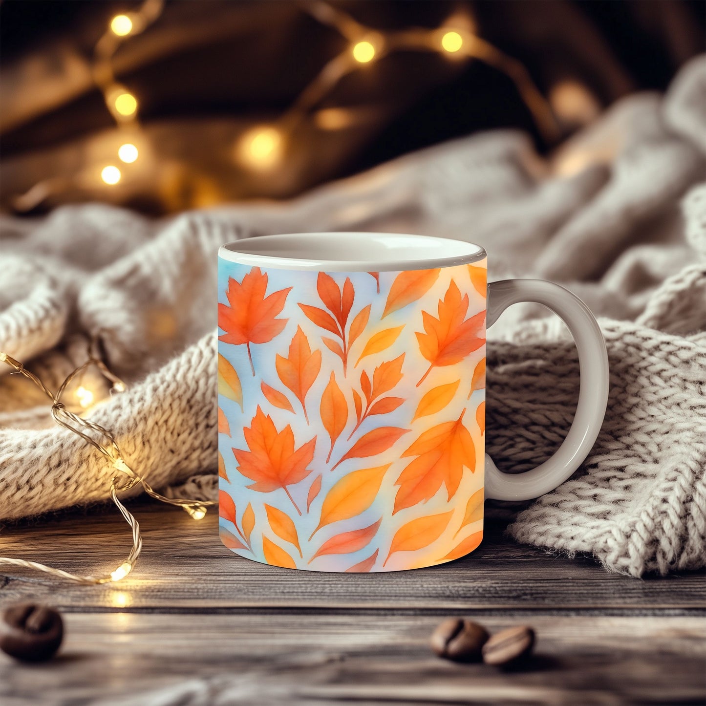 Autumnal Leaf Coffee Mug, Perfect for elevating your autumn décor, this mug whispers "hello autumn"