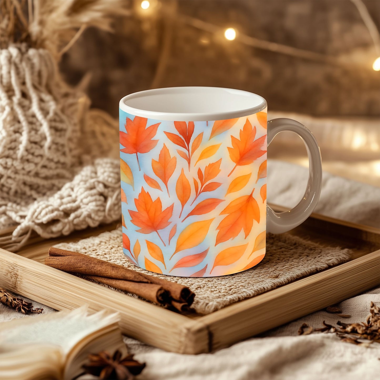 Autumnal Leaf Coffee Mug, Perfect for elevating your autumn décor, this mug whispers "hello autumn"