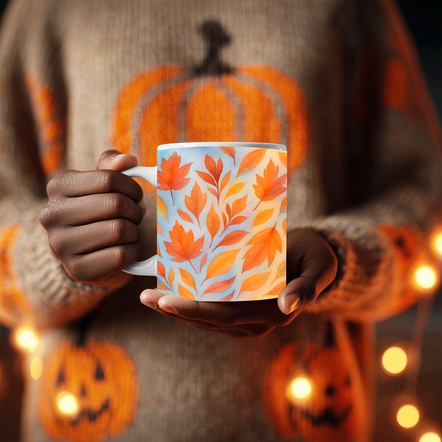 Autumnal Leaf Coffee Mug, Perfect for elevating your autumn décor, this mug whispers "hello autumn"