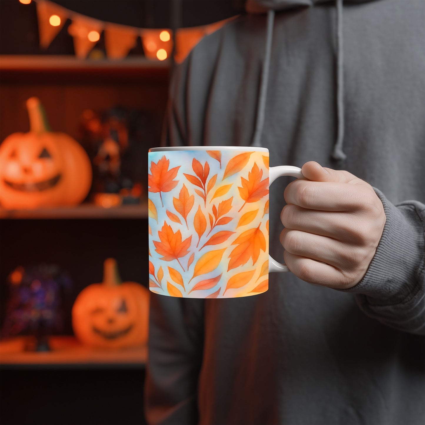 Autumnal Leaf Coffee Mug, Perfect for elevating your autumn décor, this mug whispers "hello autumn"