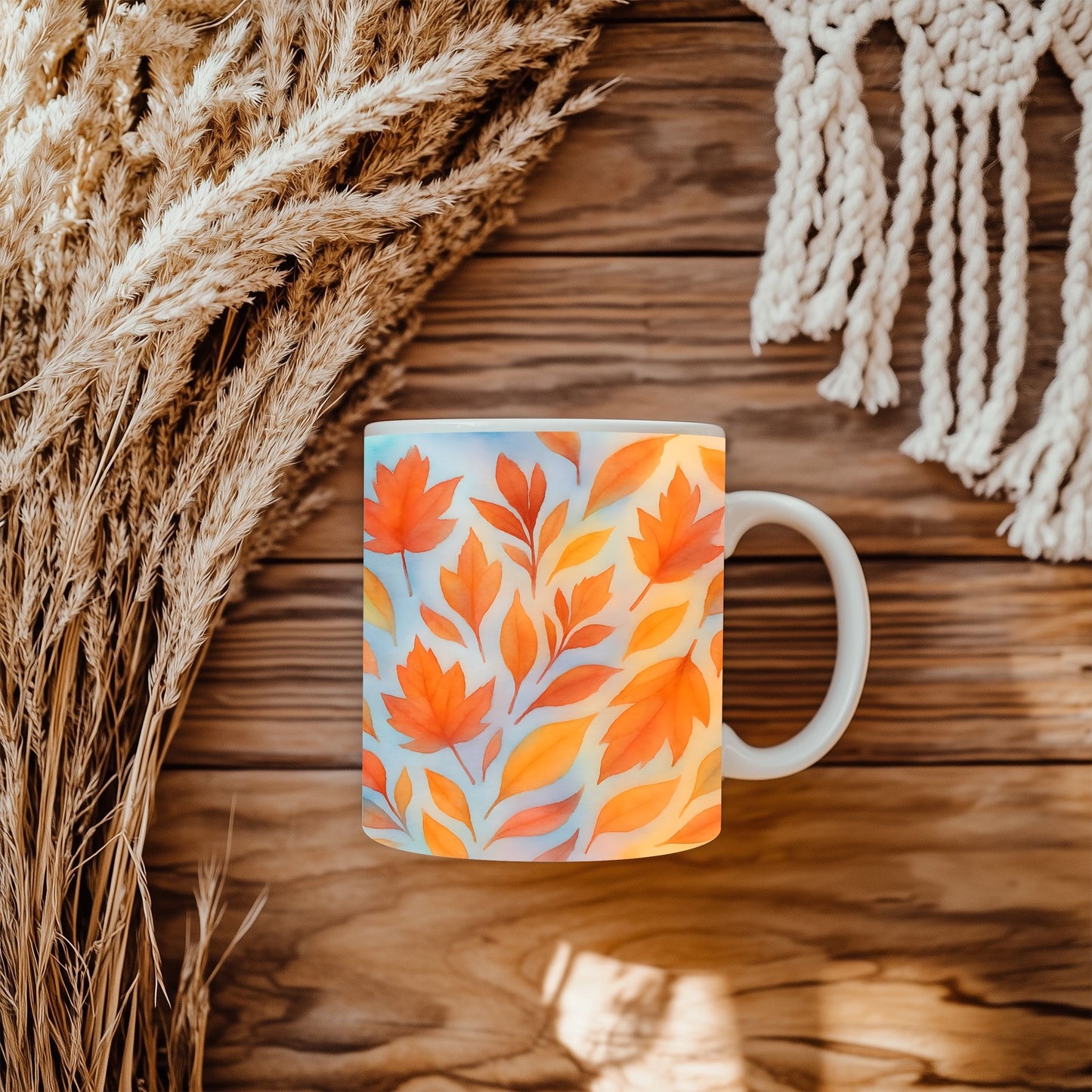 Autumnal Leaf Coffee Mug, Perfect for elevating your autumn décor, this mug whispers "hello autumn"