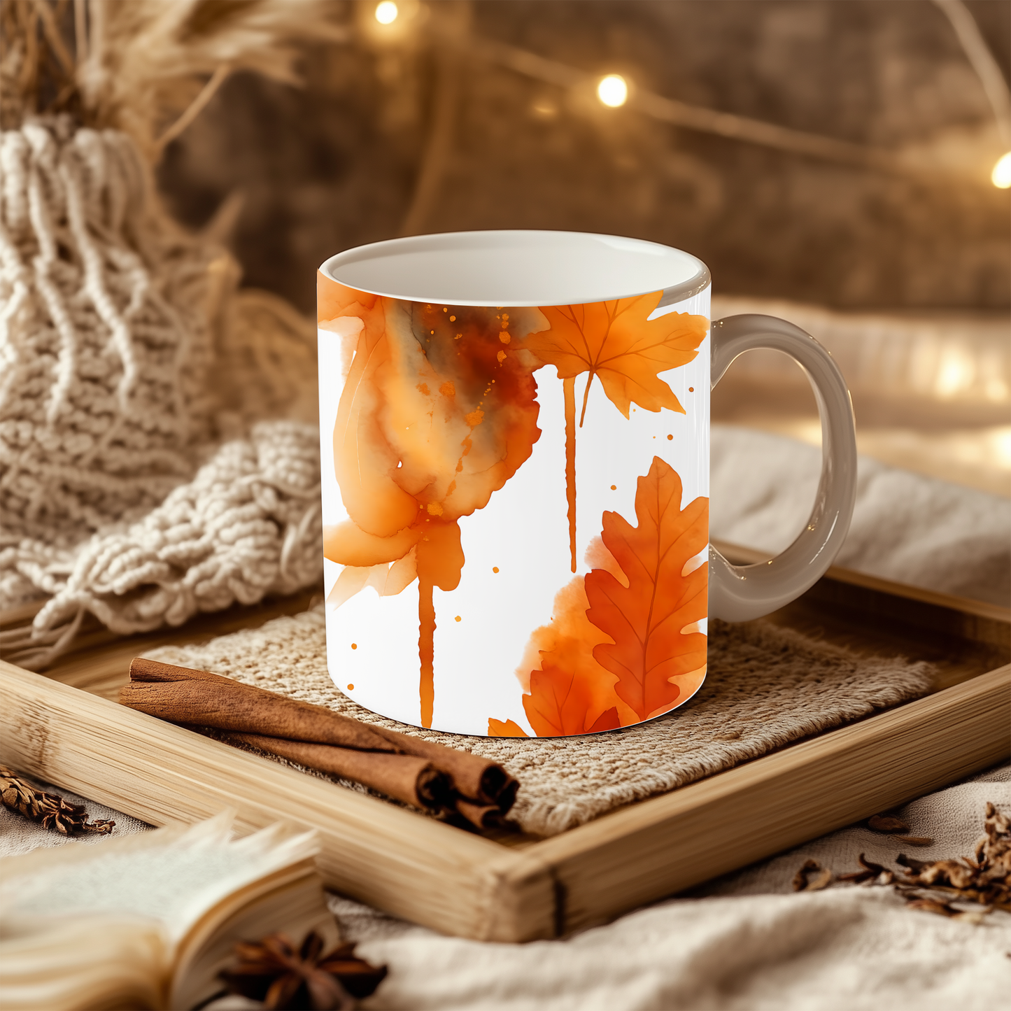 Autumnal Leaf Coffee Mug, our autumn coffee mug embodies the essence of cozy mugs.