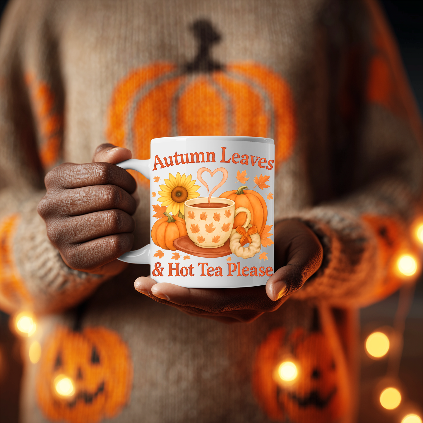 Autumnal Mug for Tea Lovers, Whether you fancy a cuppa or a heartwarming autumn coffee, this pumpkin mug is your perfect companion.